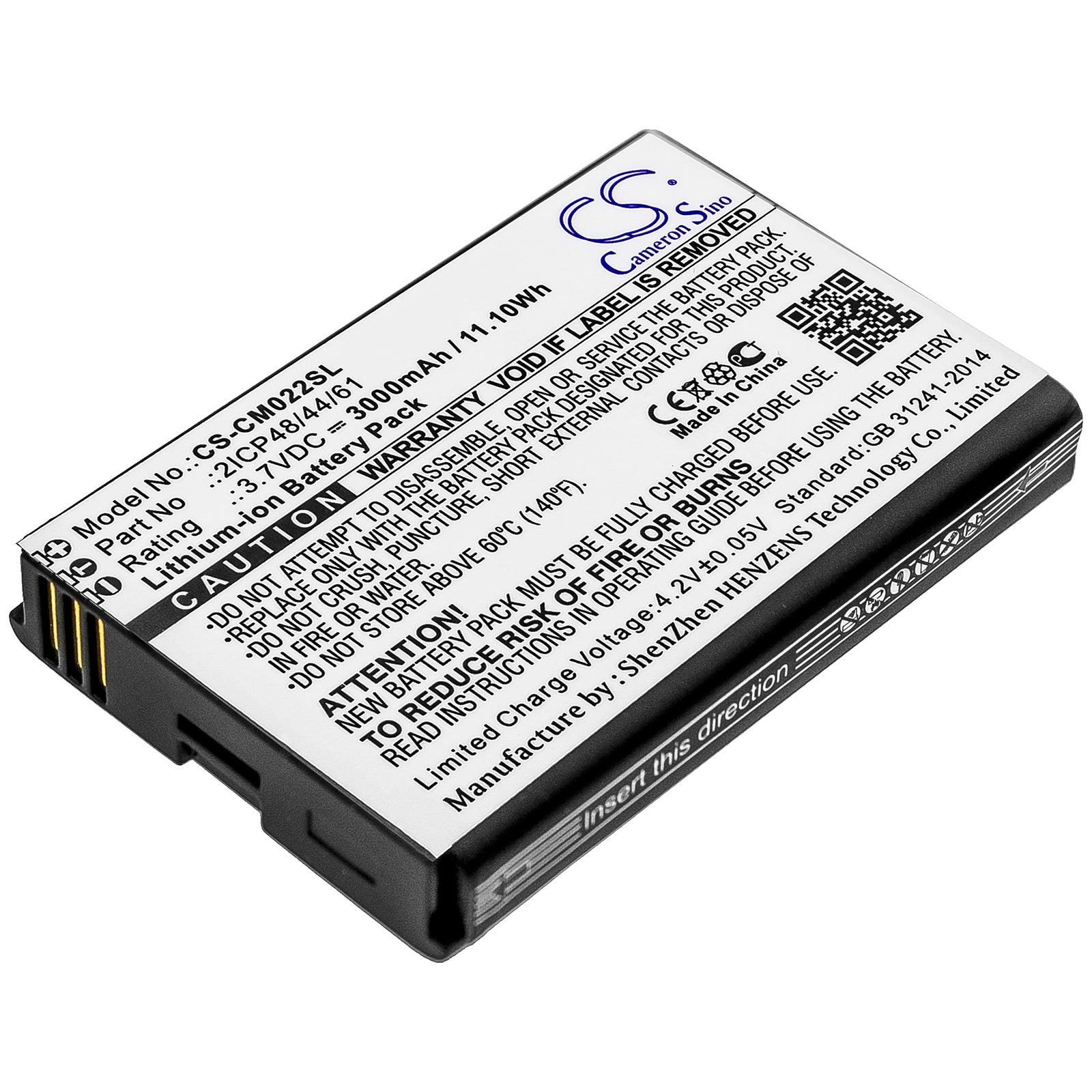 Custom 3.7V 11.10Wh Li-ion Battery - 65x44.3x10.2mm Pack - 2ICP4/8/44/61 Device Replacement
