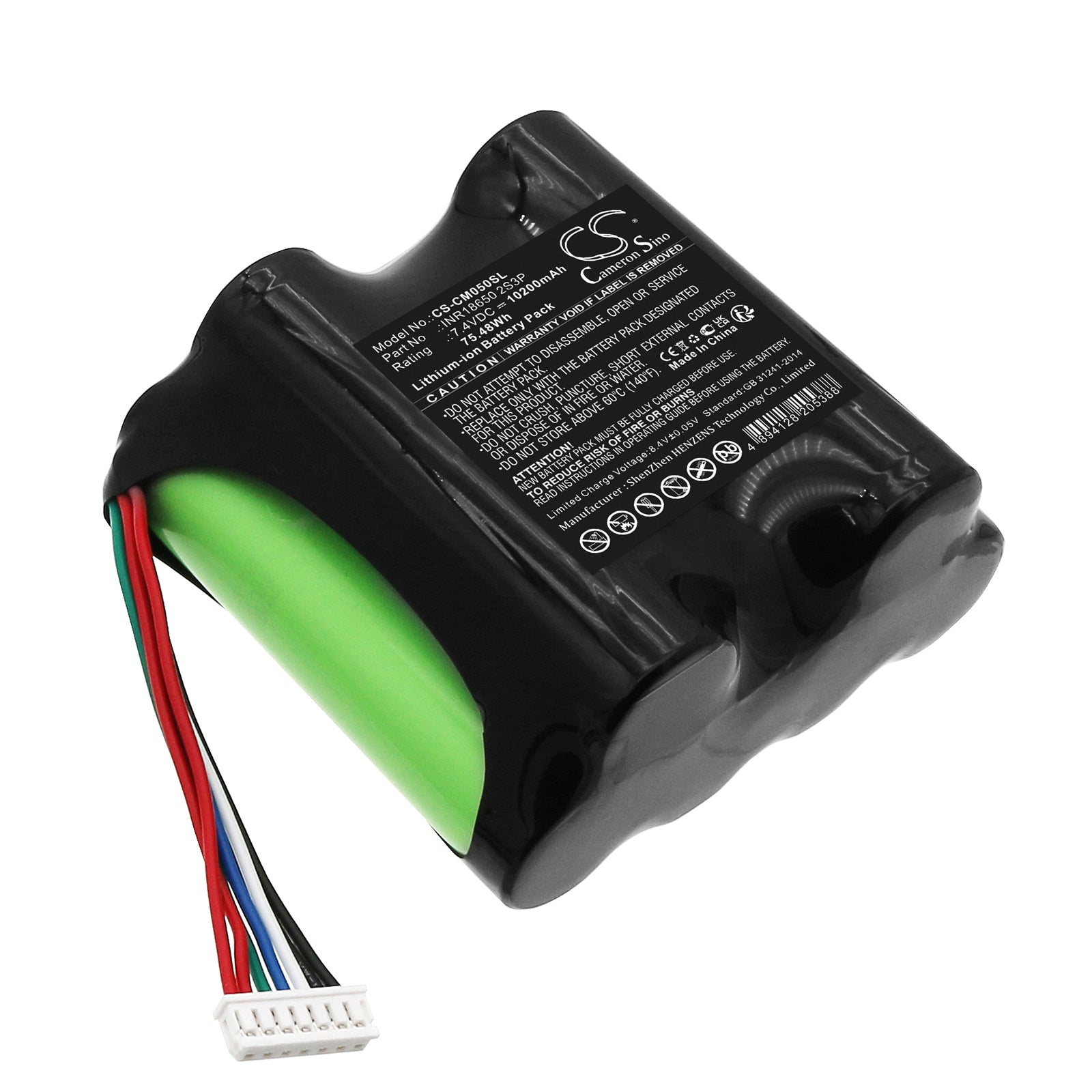 Custom 7.4V 75.48Wh Li-ion Battery - INR18650 2S3P Pack, 74x69x34.8mm - Device Replacement
