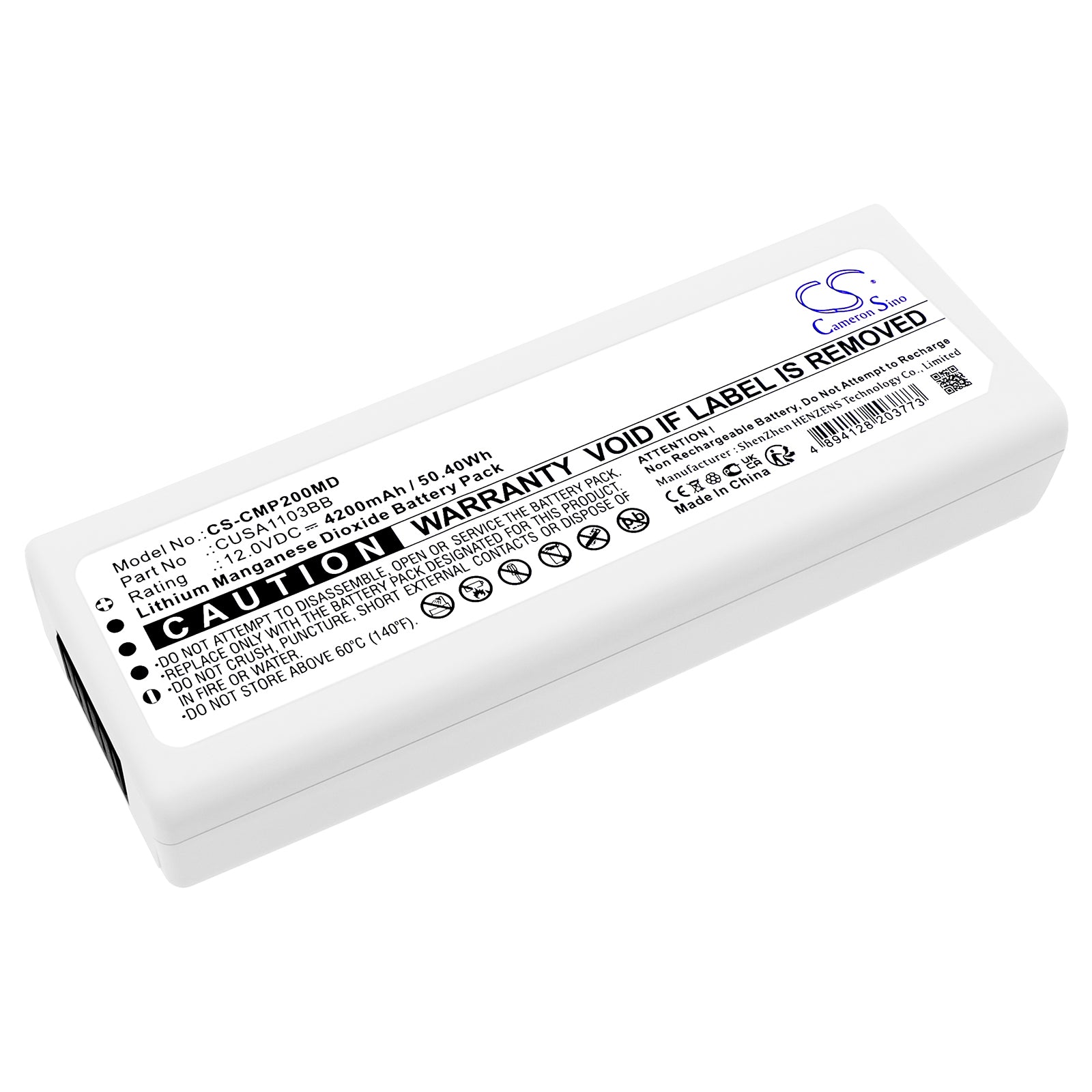 12V 4200mAh Li-MnO2 Battery - CU Medical i-PAD SP1/SP2 Defibrillator Replacement - Extended Life Power Solution
