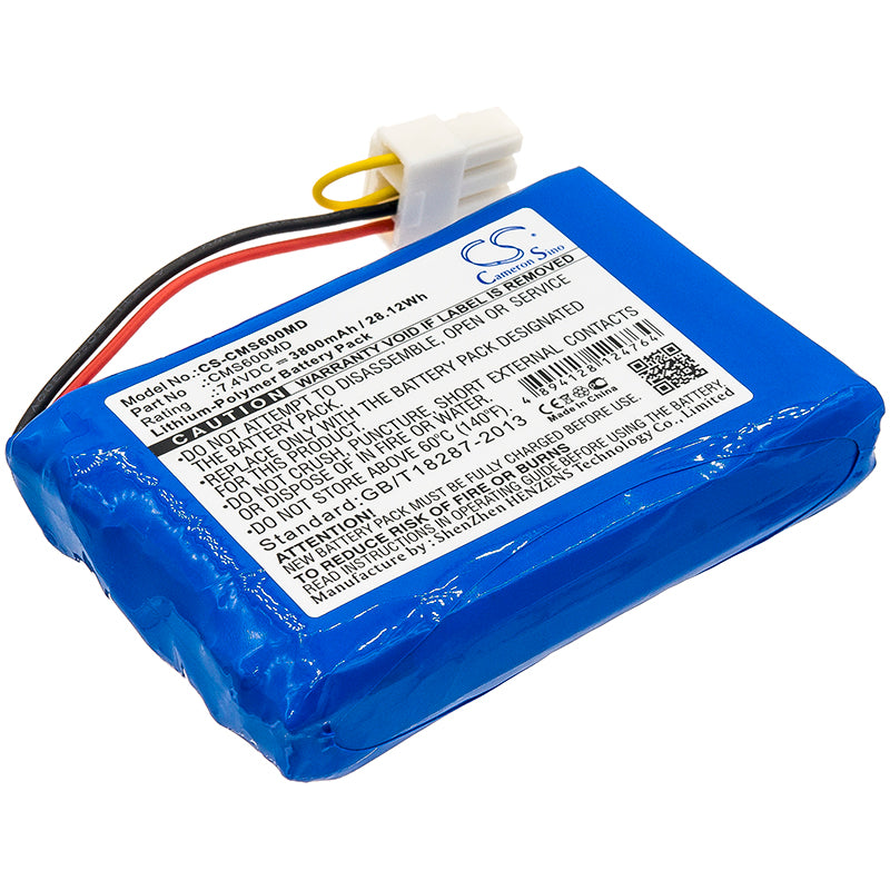 7.4V 3800mAh Li-Polymer Battery for CONTEC CMS6000 Medical Monitor, 28.12Wh - Replacement Power Supply
