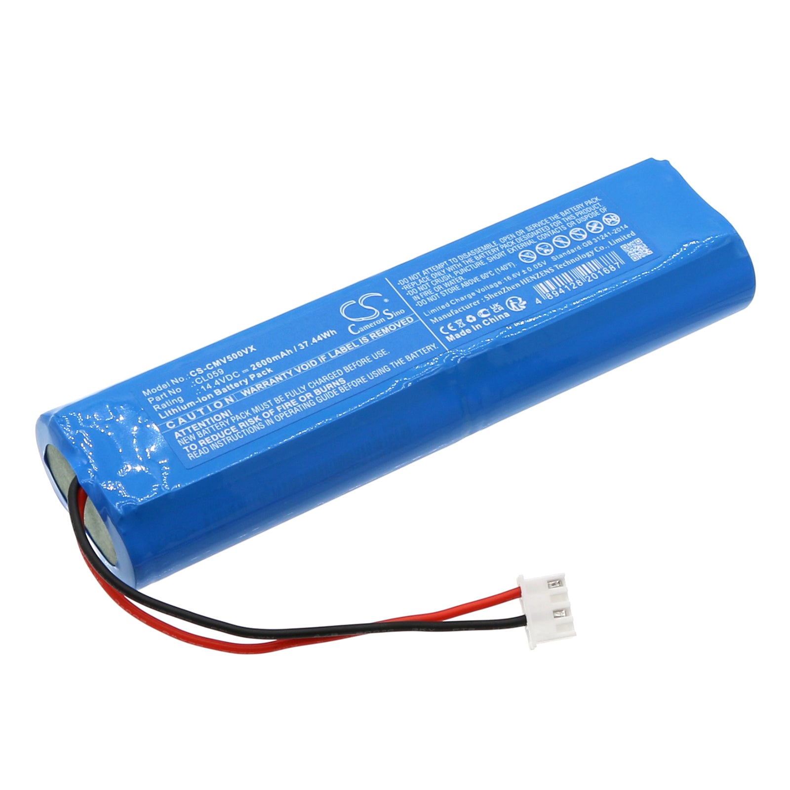 2600mAh 14.4V Replacement Battery for CleanMate RV500 & CL059 Robot Vacuum - Extended Run Time
