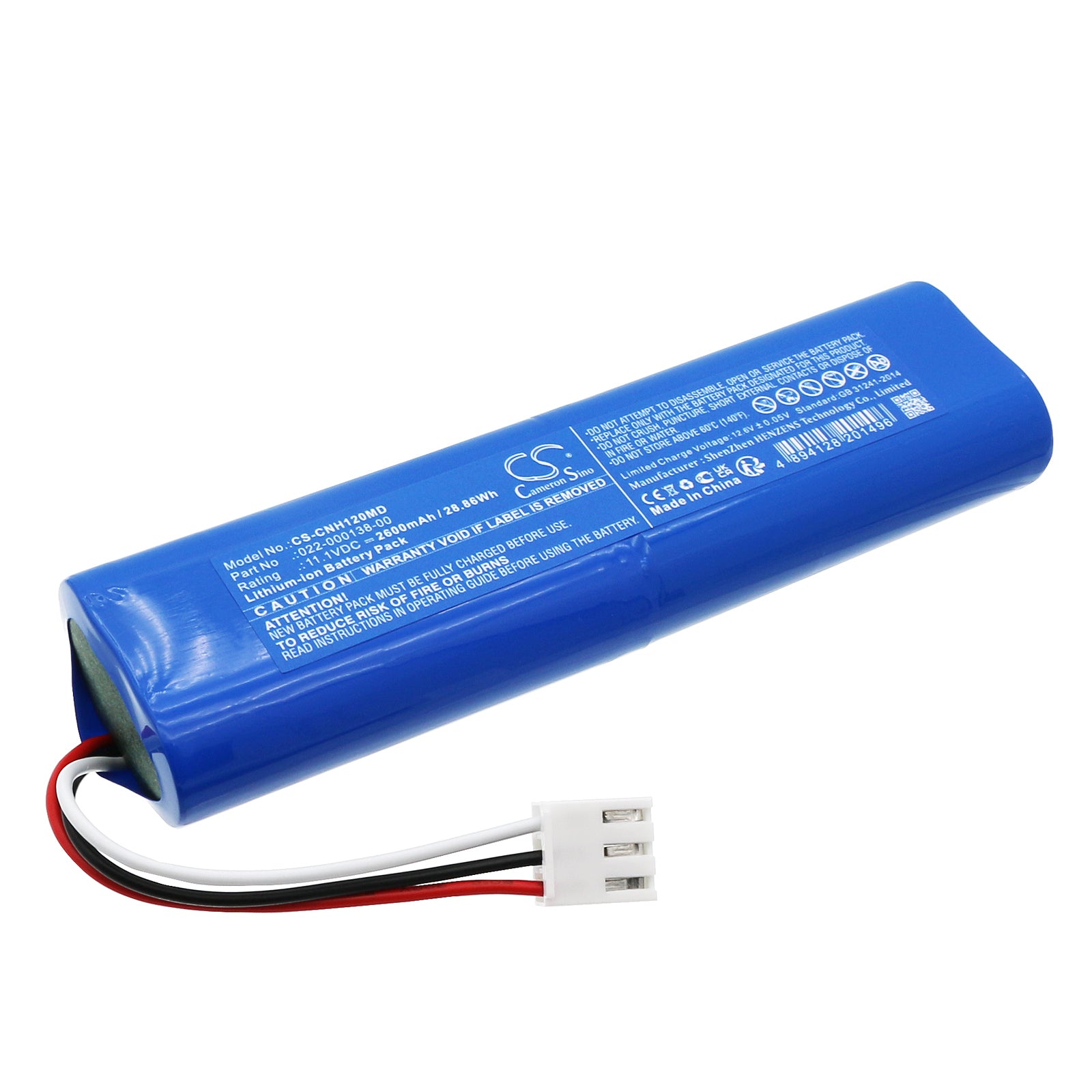 2600mAh Replacement Battery for COMEN H12 Patient Monitor, 11.1V Medical Grade Li-ion 
