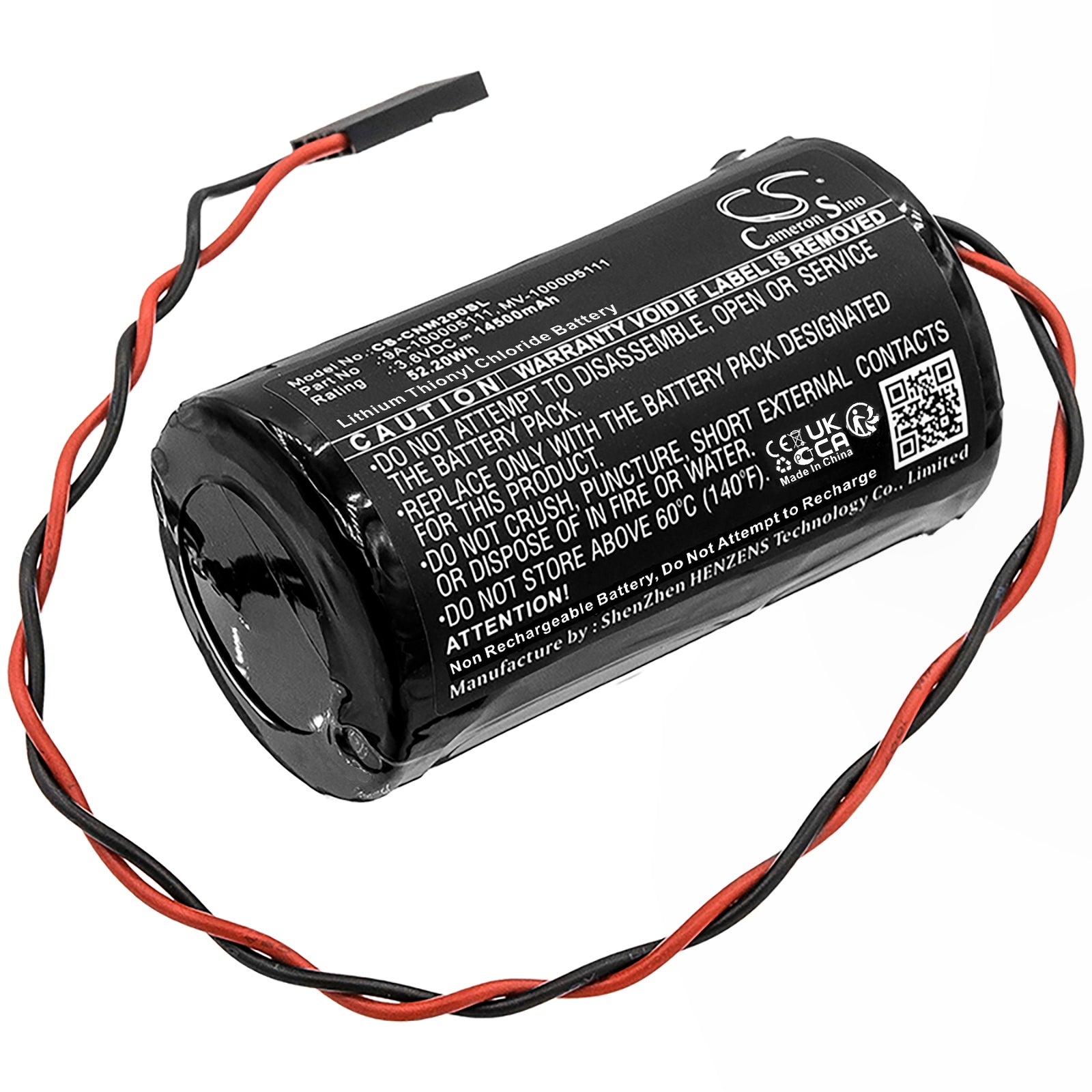 14500mAh 3.6V Li-SOCl2 Battery for Cameron Nuflo MC-II/III Plus, Alexor WT4911B & Haliburton 700 Flow Meters
