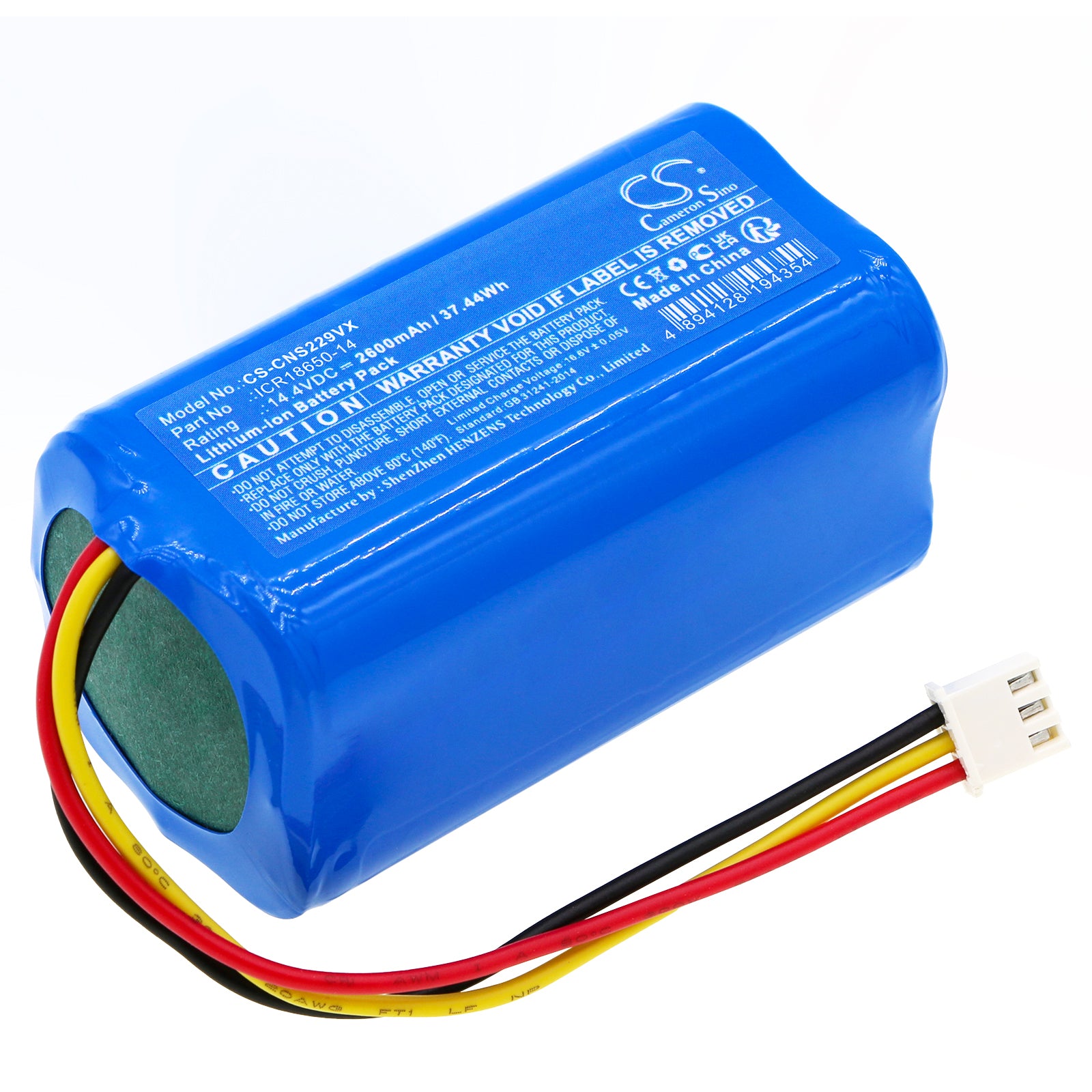 2600mAh Battery for CECOTEC Conga 2299, Trifo M6, Ikohs Netbot S18 Robot Vacuum - 14.4V Li-ion Replacement
