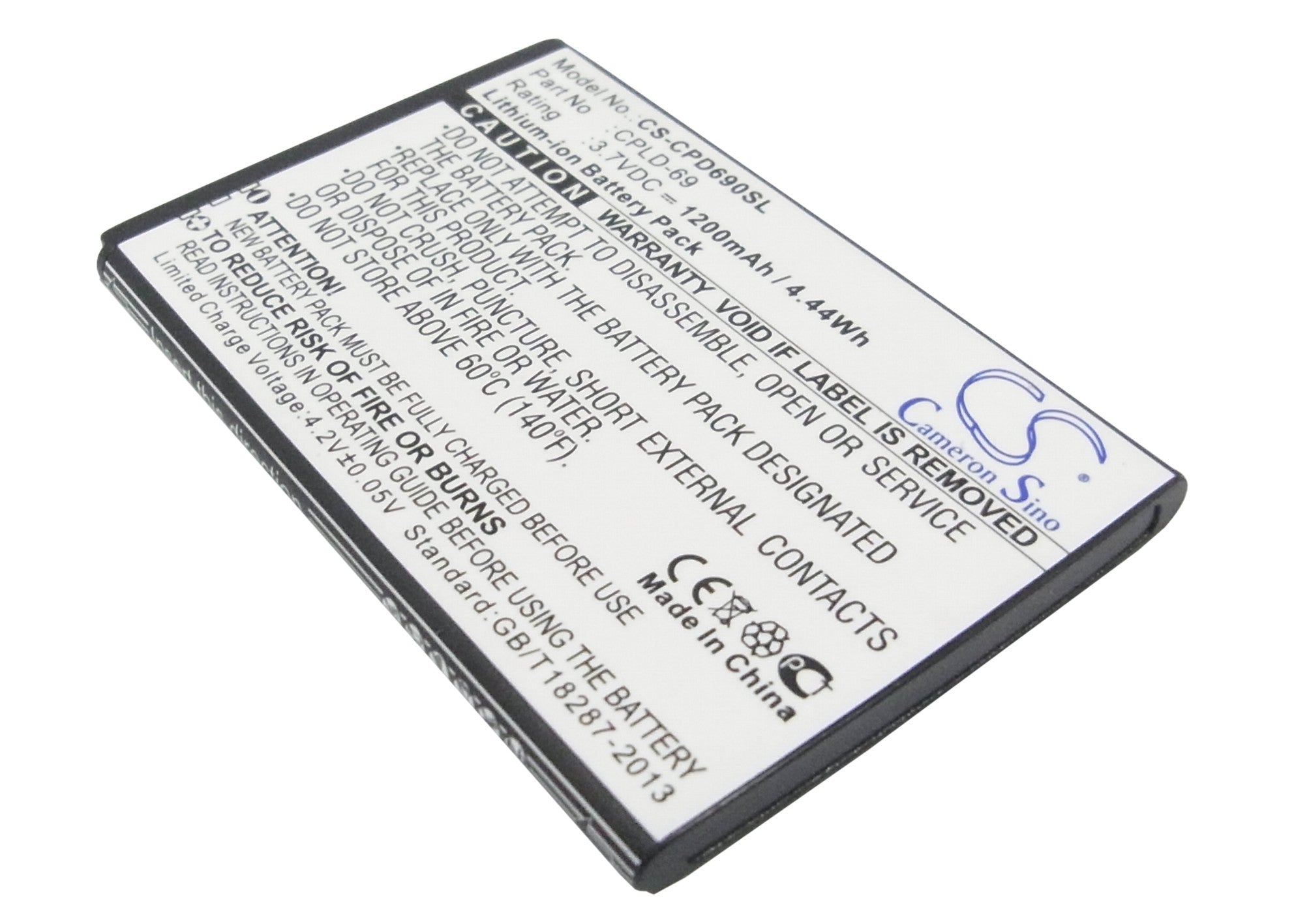Coolpad 8809 Battery - 1200mAh Li-ion 3.7V Replacement - CPLD-69 Model - Phone Power Solution
