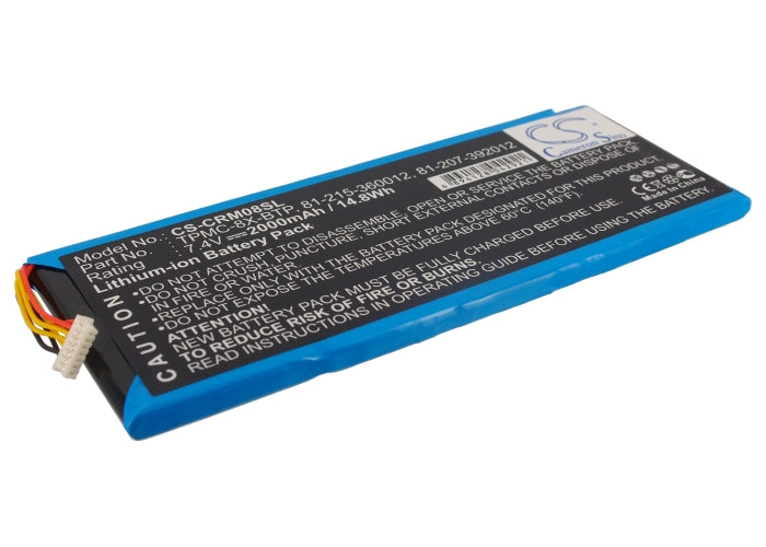 2000mAh Li-ion Replacement Battery for Crestron TPMC-8X WiFi Remotes - 7.4V, 14.8Wh Battery Pack

