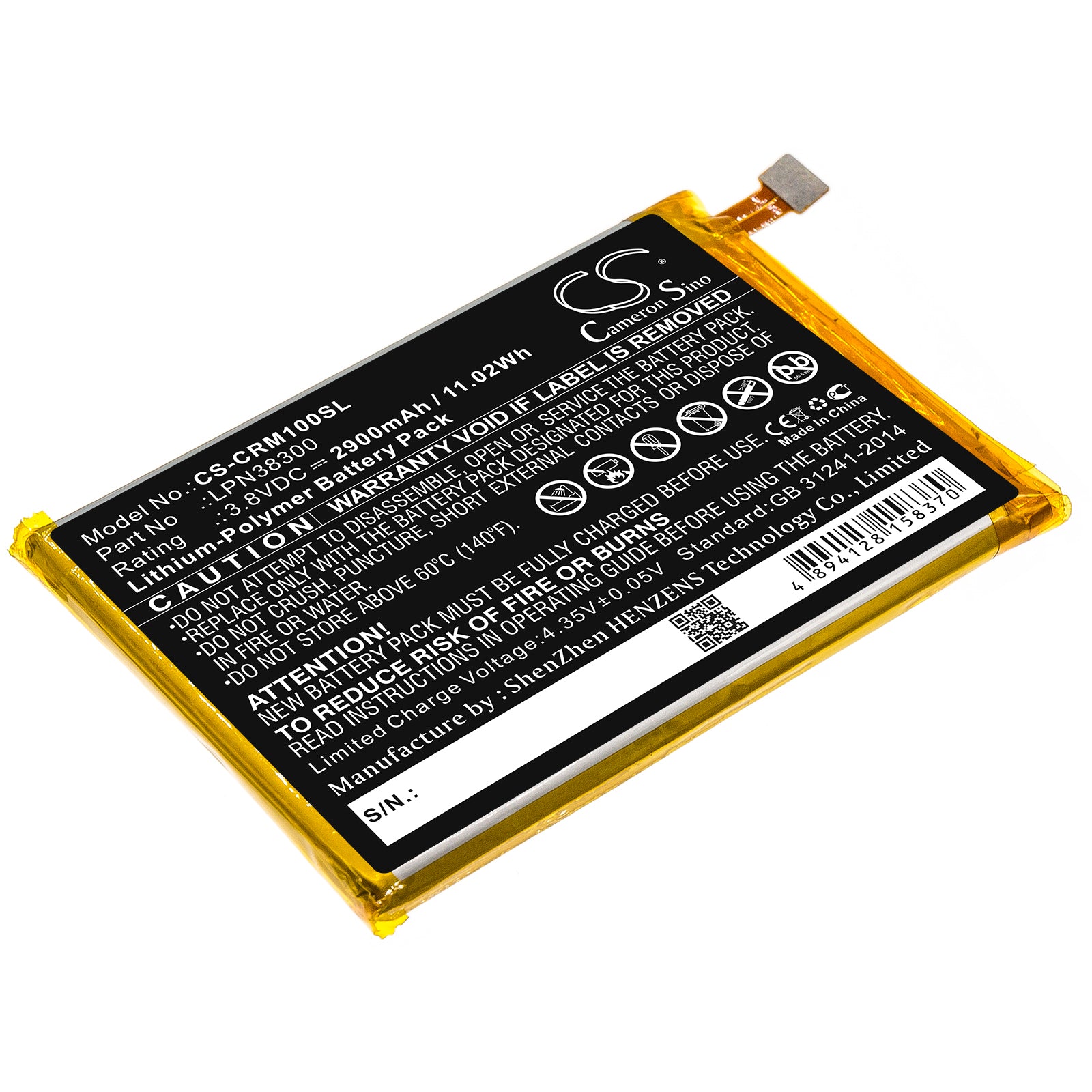 2900mAh Replacement Battery - Crosscall Trekker M1 Smartphone - 3.8V Li-Polymer - Power Solution
