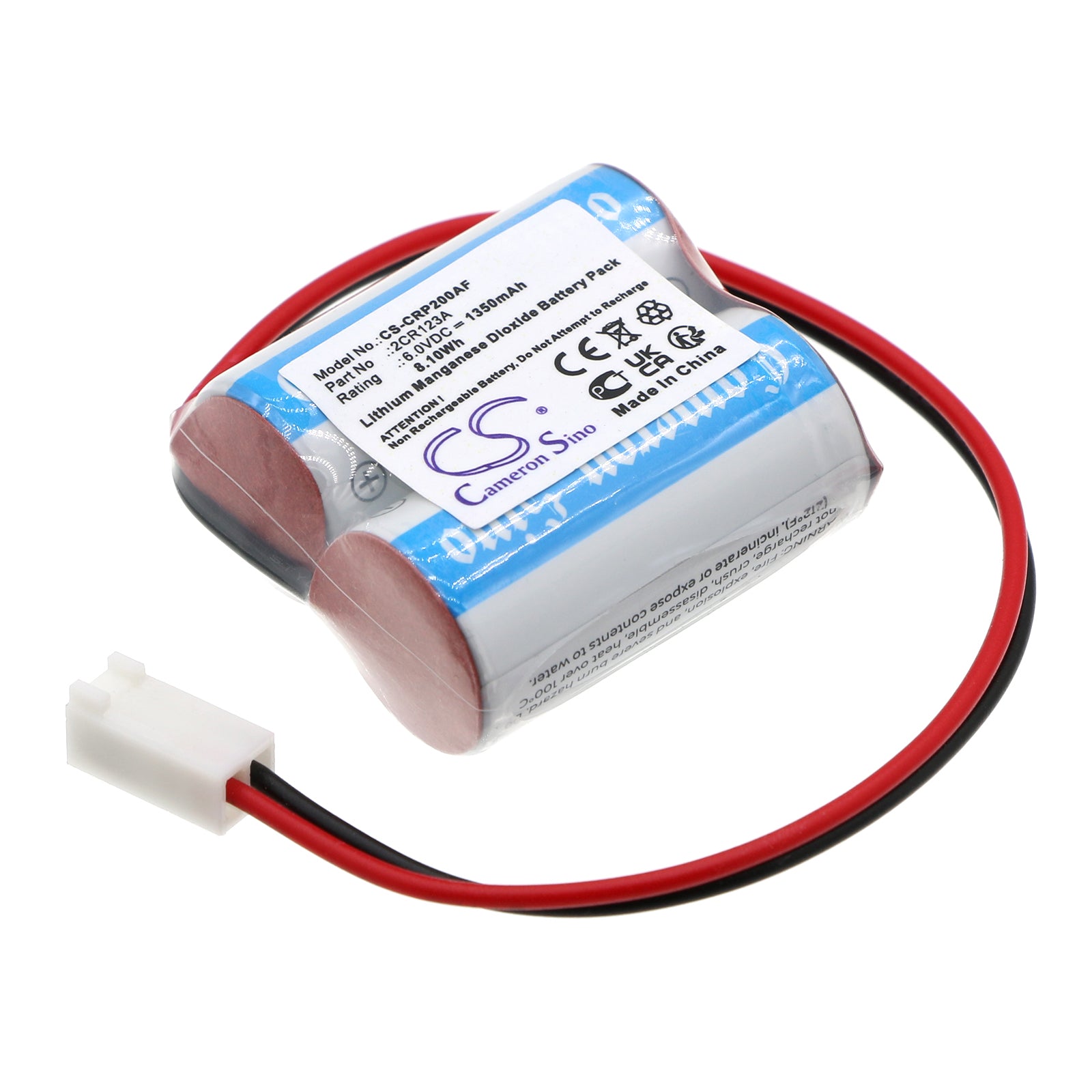 6V 1350mAh Lithium Battery for Flushmatic Toilets & Hydrocells - Leaklock Compatible, Replaces 2CR123A & CRP2
