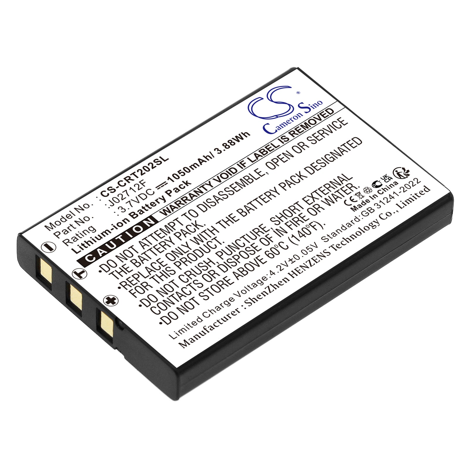 Creative Vado HD Media Player Battery - 1050mAh 3.7V Li-ion Replacement Pack
