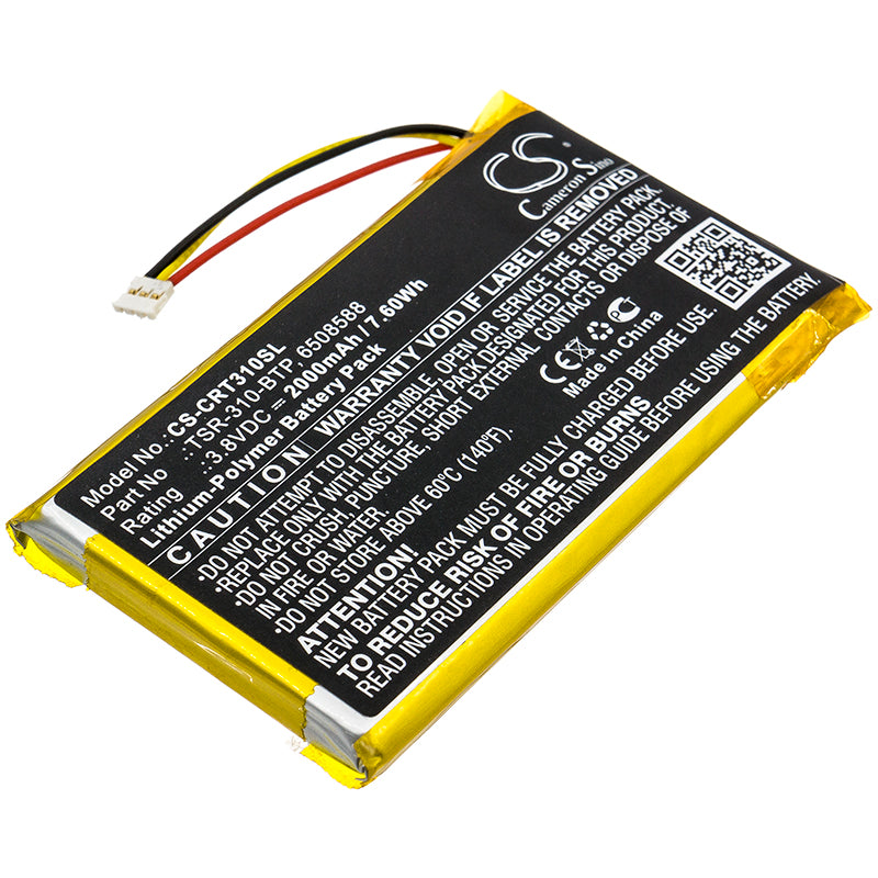 2000mAh Replacement Battery for Crestron TSR-310 Touchscreen Remote - 3.8V, 7.6Wh, Li-Polymer Power Solution
