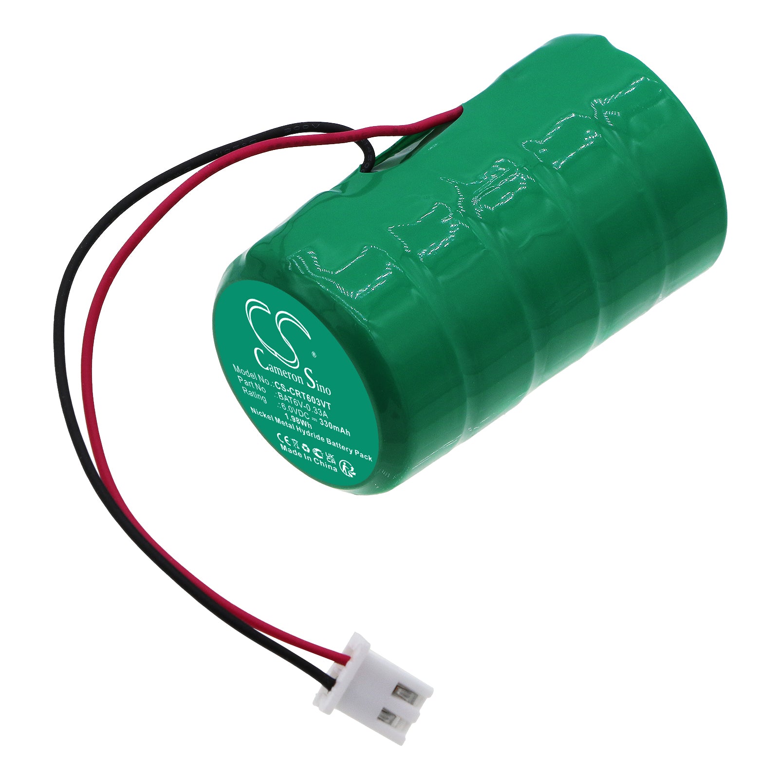 330mAh Ni-MH Replacement Battery for CQR Multibox Sirens, 6V 1.98Wh Alarm System
