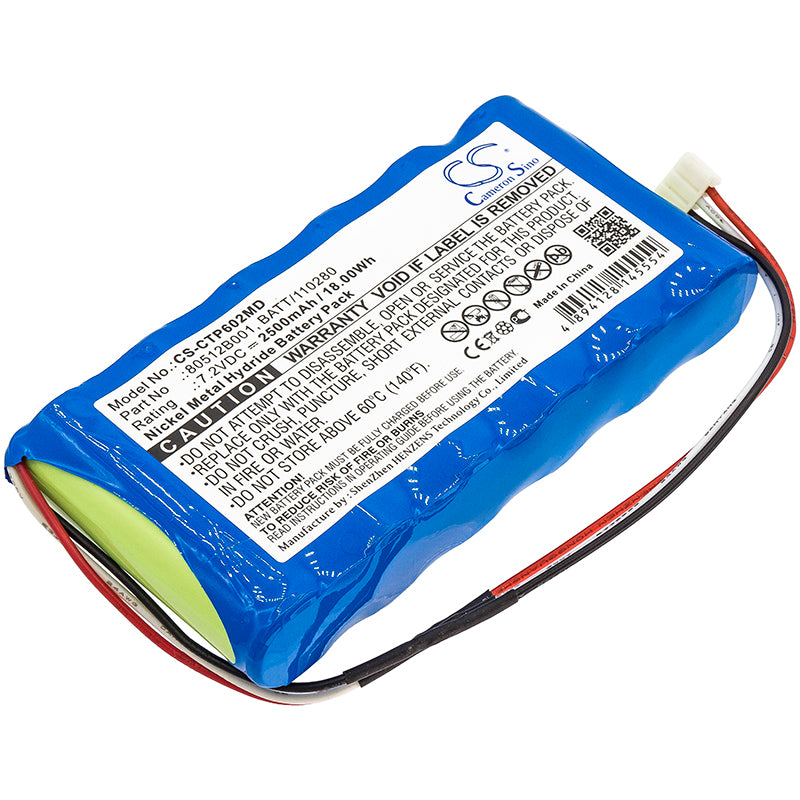 7.2V 2500mAh Ni-MH Battery Pack for Criticare LT Plus, Poet LT Pulse Oximeter, BP Unit - Replacement Power
