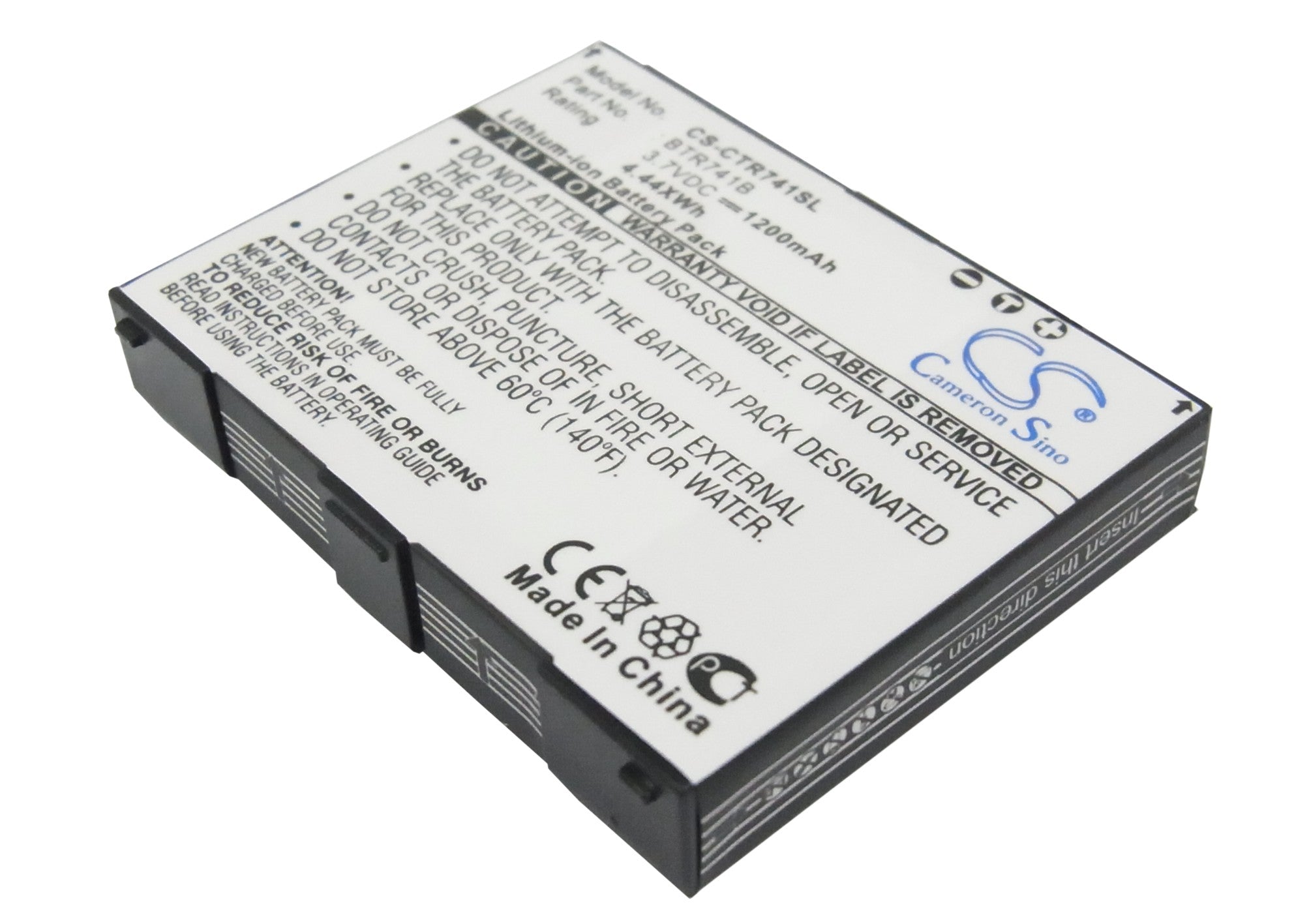 1200mAh Battery Replacement for Casio GzOne Brigade C741 C731 ROCK - 3.7V Li-ion BTR741B - Premium Grade Cell Phone Battery
