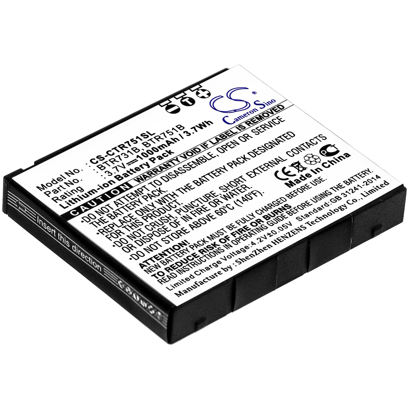 Casio G'zOne Rock C731 C751 Ravine C751 Battery Replacement - 1000mAh 3.7V Li-ion - Phone Battery