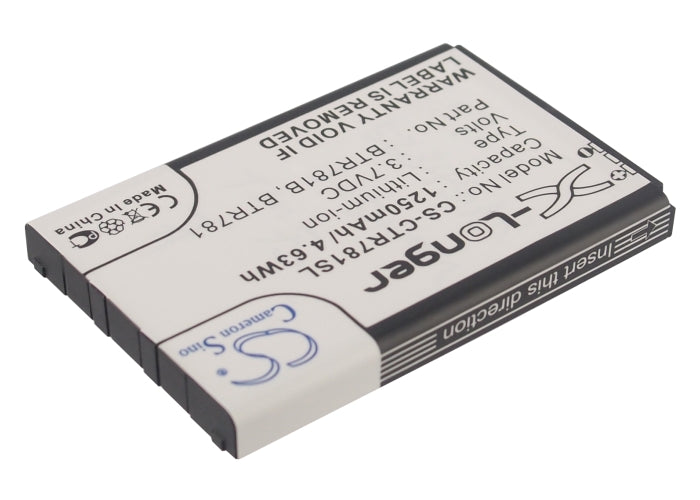 Casio GzOne Ravine 2 C781 Mobile Phone Battery: 1250mAh, 3.7V Li-ion Replacement Power Cell (53.15x35.12x5.60mm)
