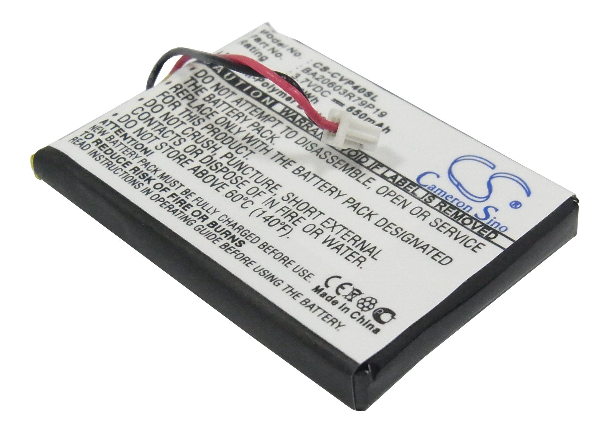 650mAh Battery Replacement for Creative Zen V/V Plus & DAP-FL0040 Media Player - 3.7V Li-Polymer
