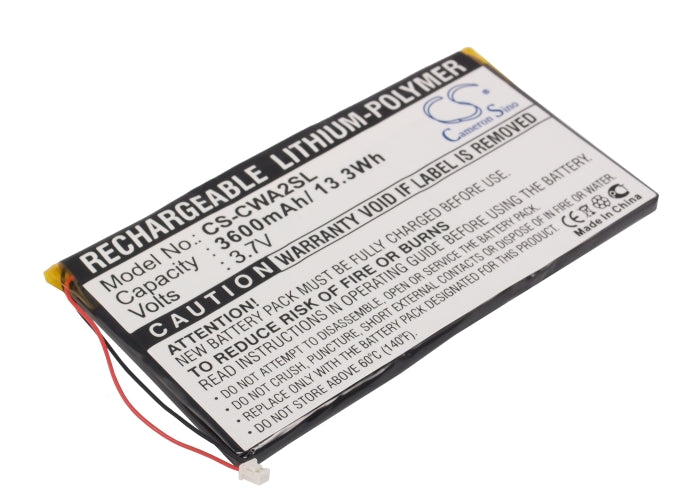 3600mAh Replacement Battery for Cowon PMP A2/A3 (20-80GB) Media Player - 3.7V Li-Polymer
