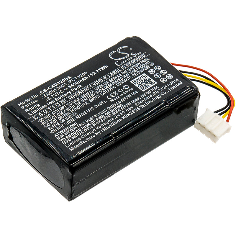 3450mAh 3.7V Li-ion Replacement Battery for C-One e-ID & XGK-C-ONE Barcode Scanners (E00913001, PCT3200)
