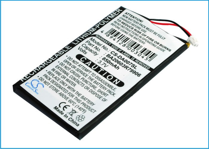 850mAh Replacement Battery for Creative Zen Neeon/Neeon 2 DAP-MD0005 Media Player - 3.7V Li-Polymer
