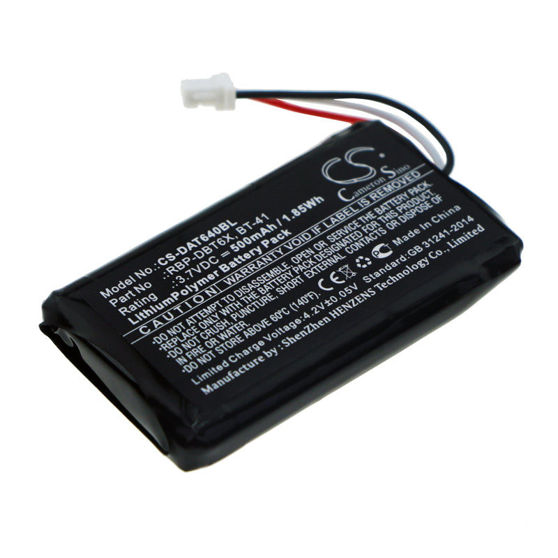 500mAh Replacement Battery for Datalogic RIDA DBT6400 Barcode Scanner - 3.7V Li-Polymer, RBP-6400 Compatible 
