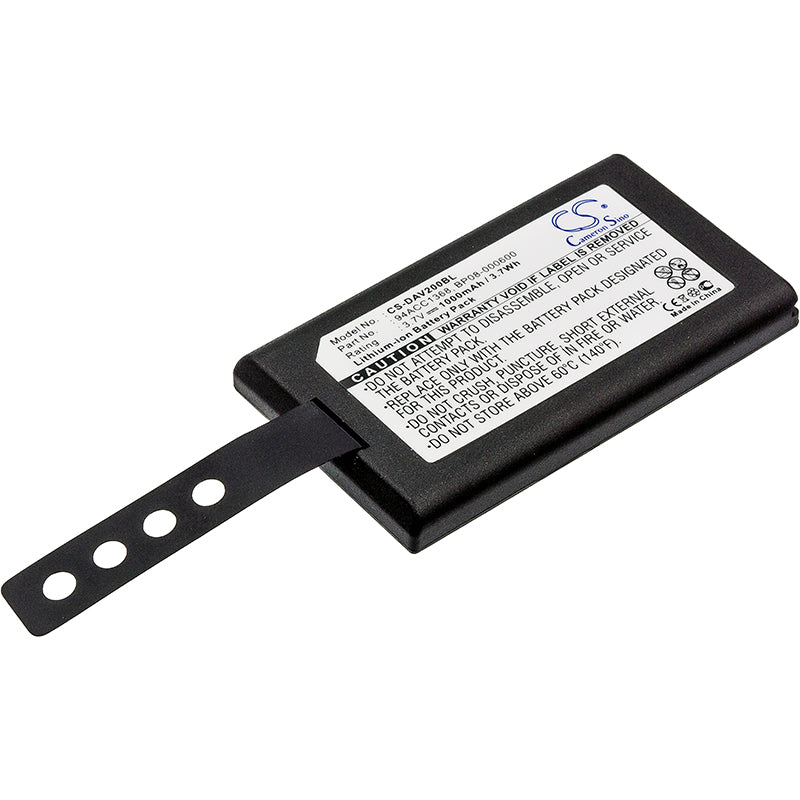 1000mAh Replacement Battery for Datalogic CVR2, Memor, Wasp DT10 Barcode Scanners - 3.7V Li-ion
