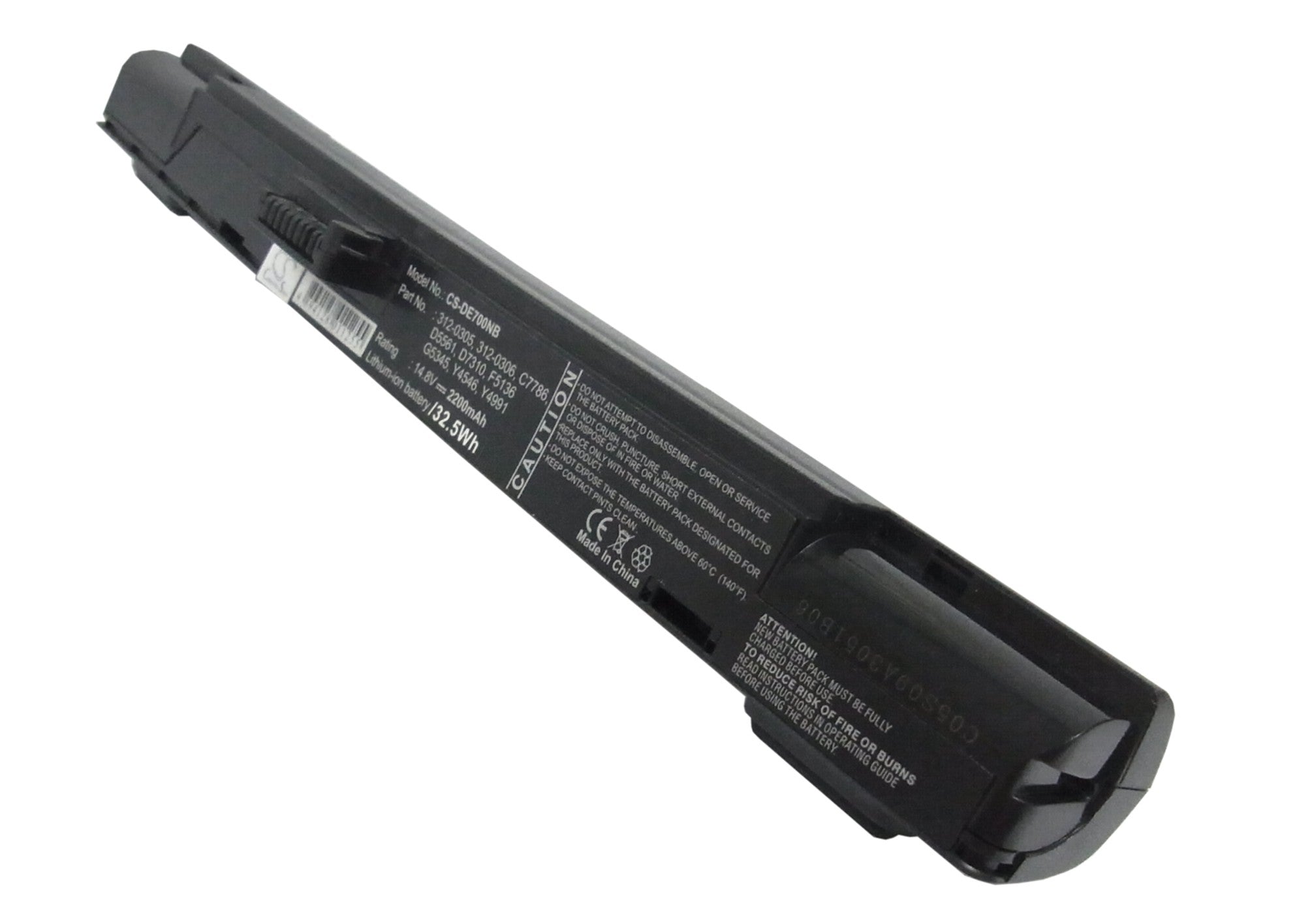 DELL Inspiron 700m 710m Laptop Battery - 2200mAh, 14.8V, 32.56Wh - Replacement for 312-0305, C7786 - Li-ion