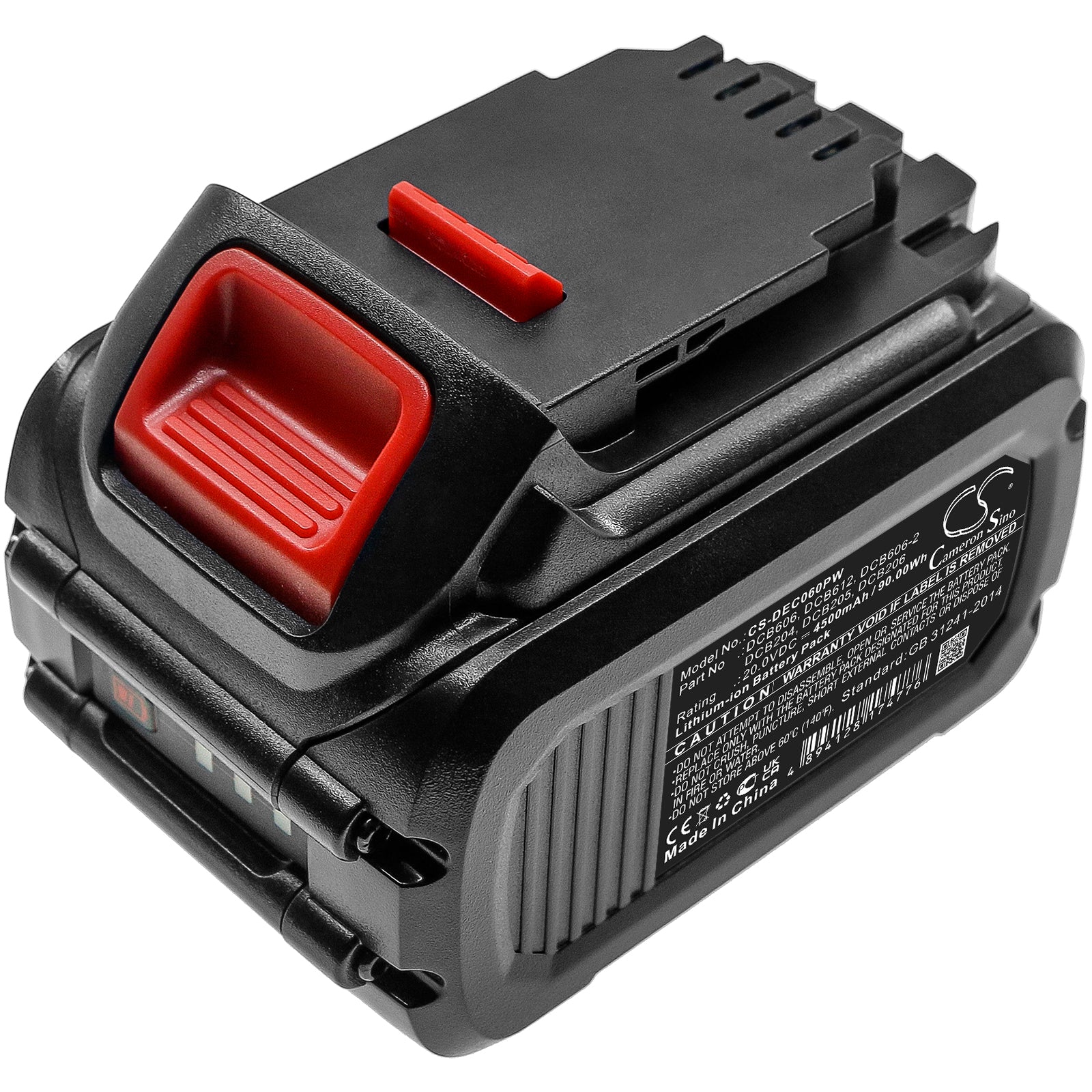 DeWalt Power Tool Battery - 4500mAh 20V 60V 120V MAX Li-Ion - DCB184, DCB205, DCB606 Replacement 

