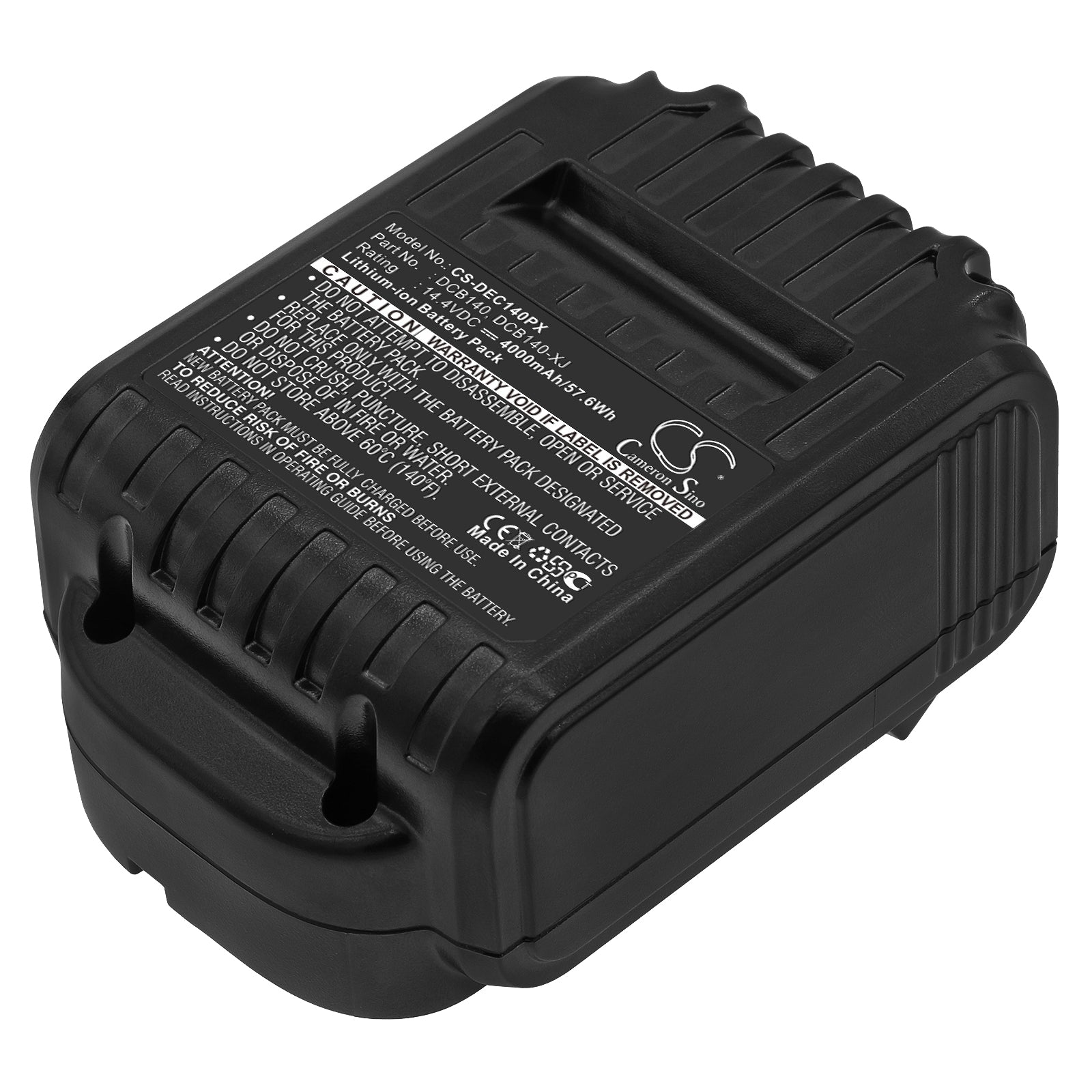 4000mAh 14.4V Li-Ion Replacement Battery for DeWalt XR Power Tools: DCB140, DCD720, Cordless Drills & More
