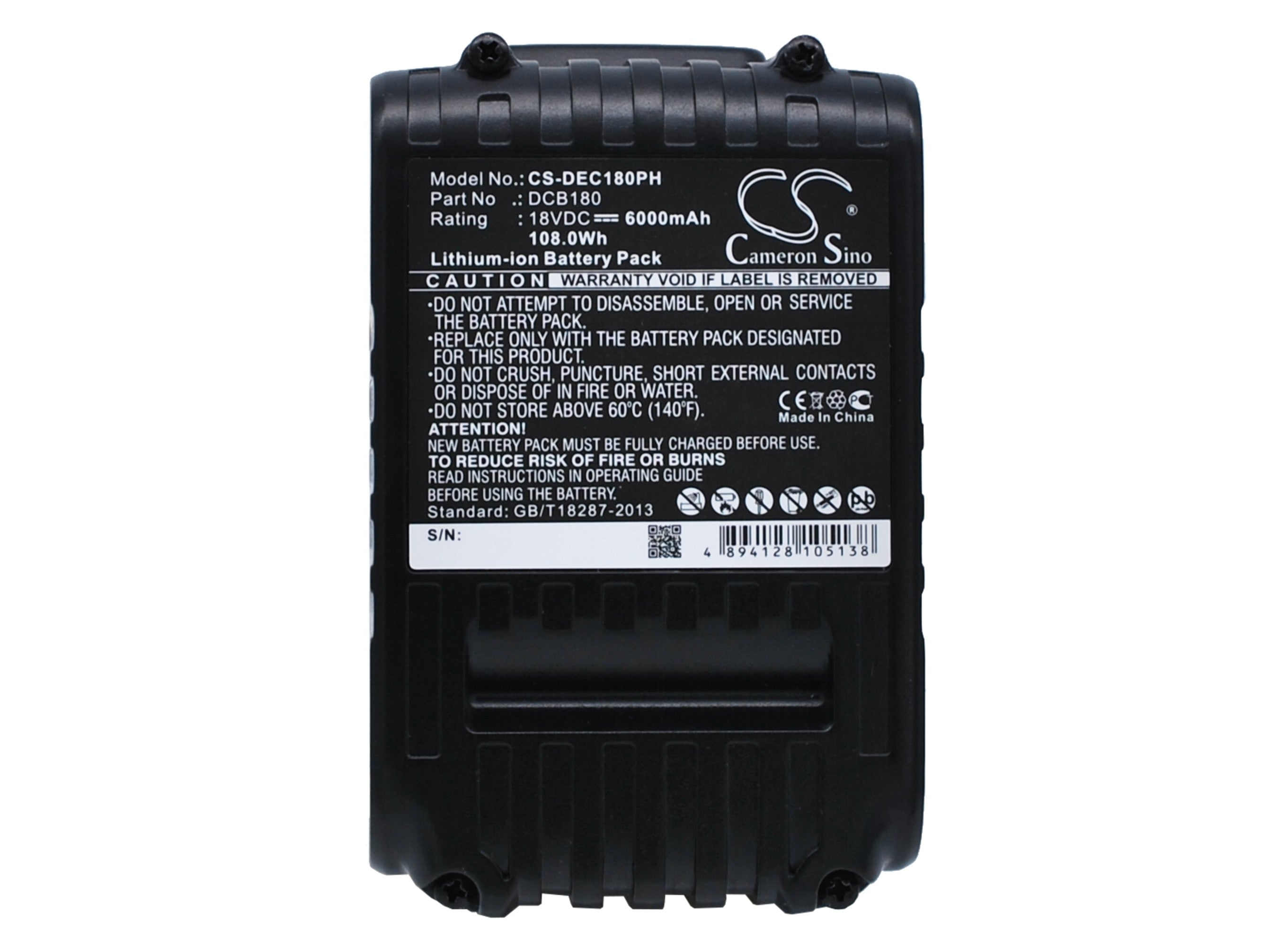 6000mAh 18V XR Li-Ion Replacement Battery for DeWalt Cordless Drills, Impact Drivers - DCD/DCF Series
