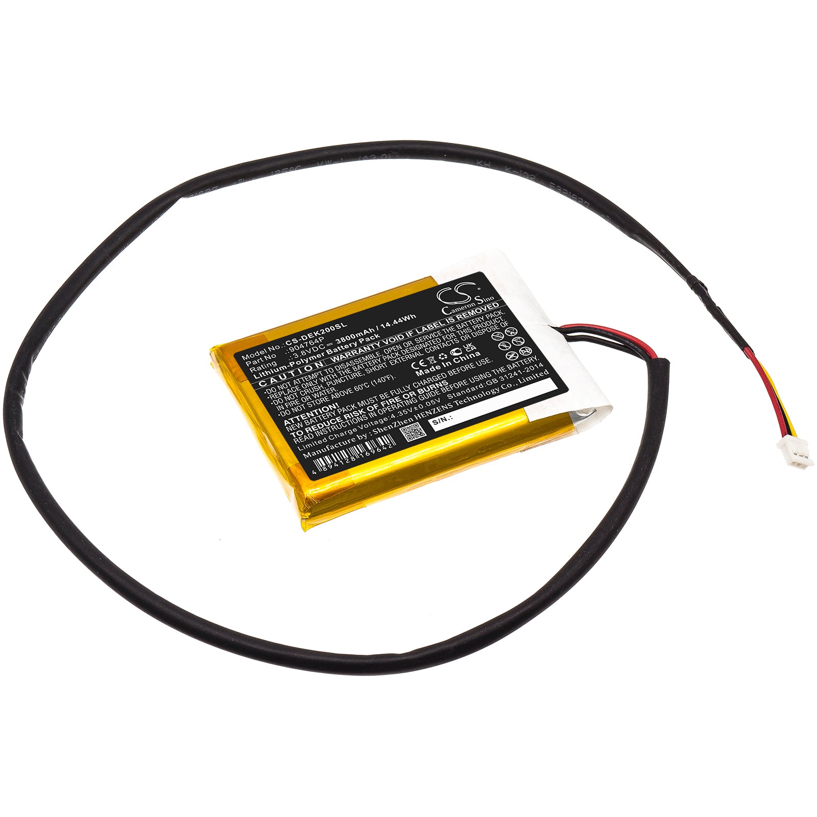 Idealens K2/K2+ VR Headset Replacement Battery: 3800mAh, 3.8V, Li-Polymer, 64.5x46.5x8.8mm
