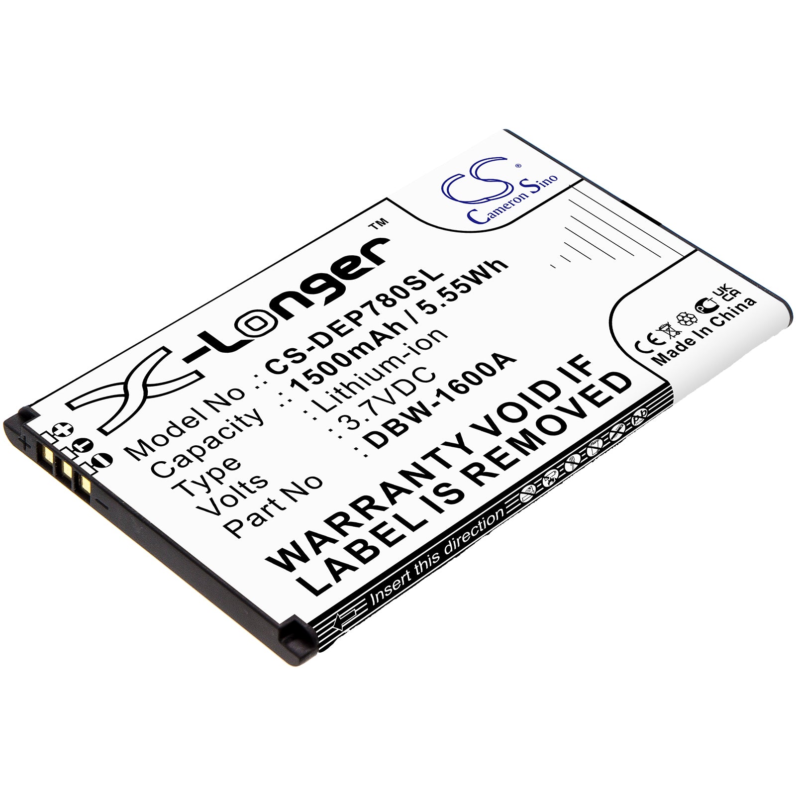 Doro 7010, 7781, Secure 780x, 731X 4G Phone Replacement Battery - 1500mAh, DFB-0320, DBW-1600A/B 
