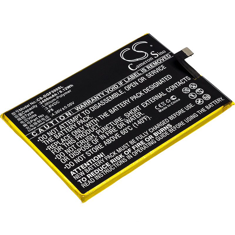2400mAh Replacement Battery for Doogee F5 Smartphone - 3.8V Li-Polymer - Exact Fit
