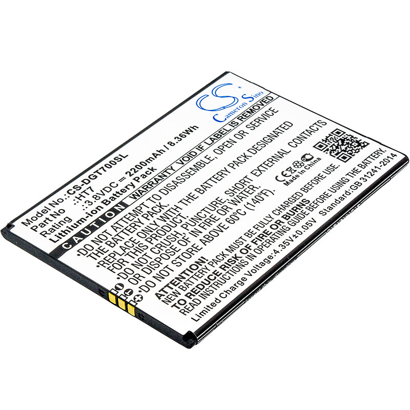 2200mAh Replacement Battery for Doogee T7/T7 Pro & Homtom HT7 Smartphone - 3.8V Li-ion 
