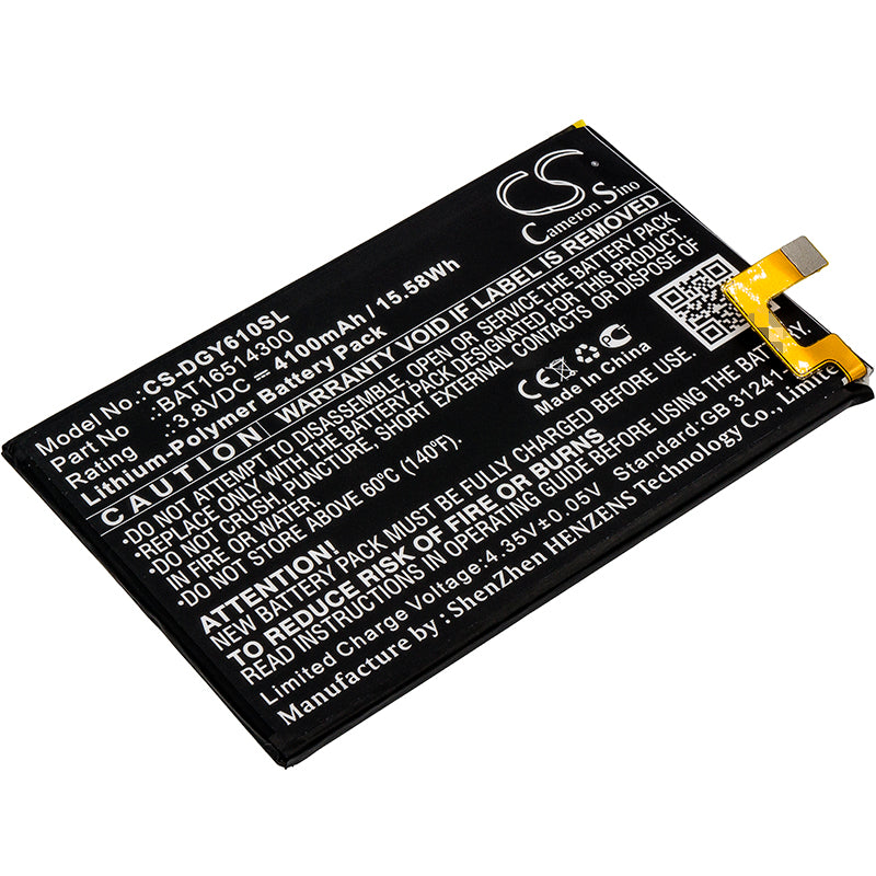 Doogee Y6 Max Replacement Battery - 4100mAh 3.8V Li-Polymer - BAT16514300 - Smartphone Power Solution
