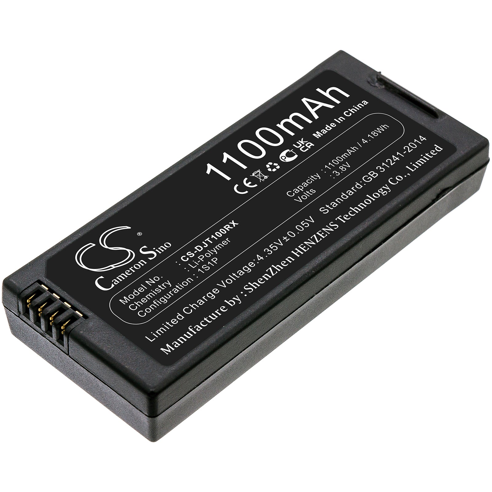 High Capacity 1100mAh Replacement Battery for DJI Tello Drone - 3.8V LiPo, T01, Extended Flight
