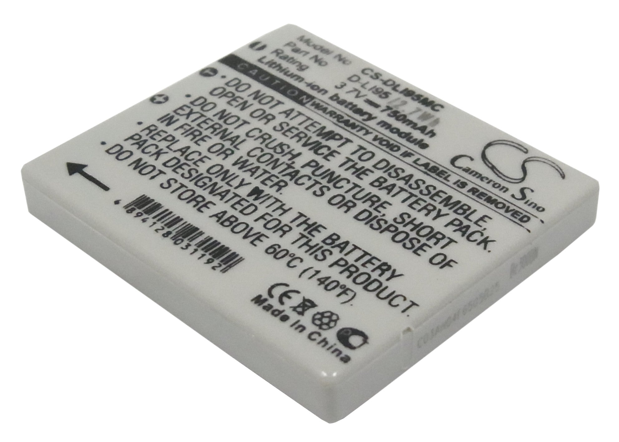700mAh Replacement Battery for PENTAX Optio E75 M85 E85 Digital Cameras - 3.7V D-LI95 Li-ion
