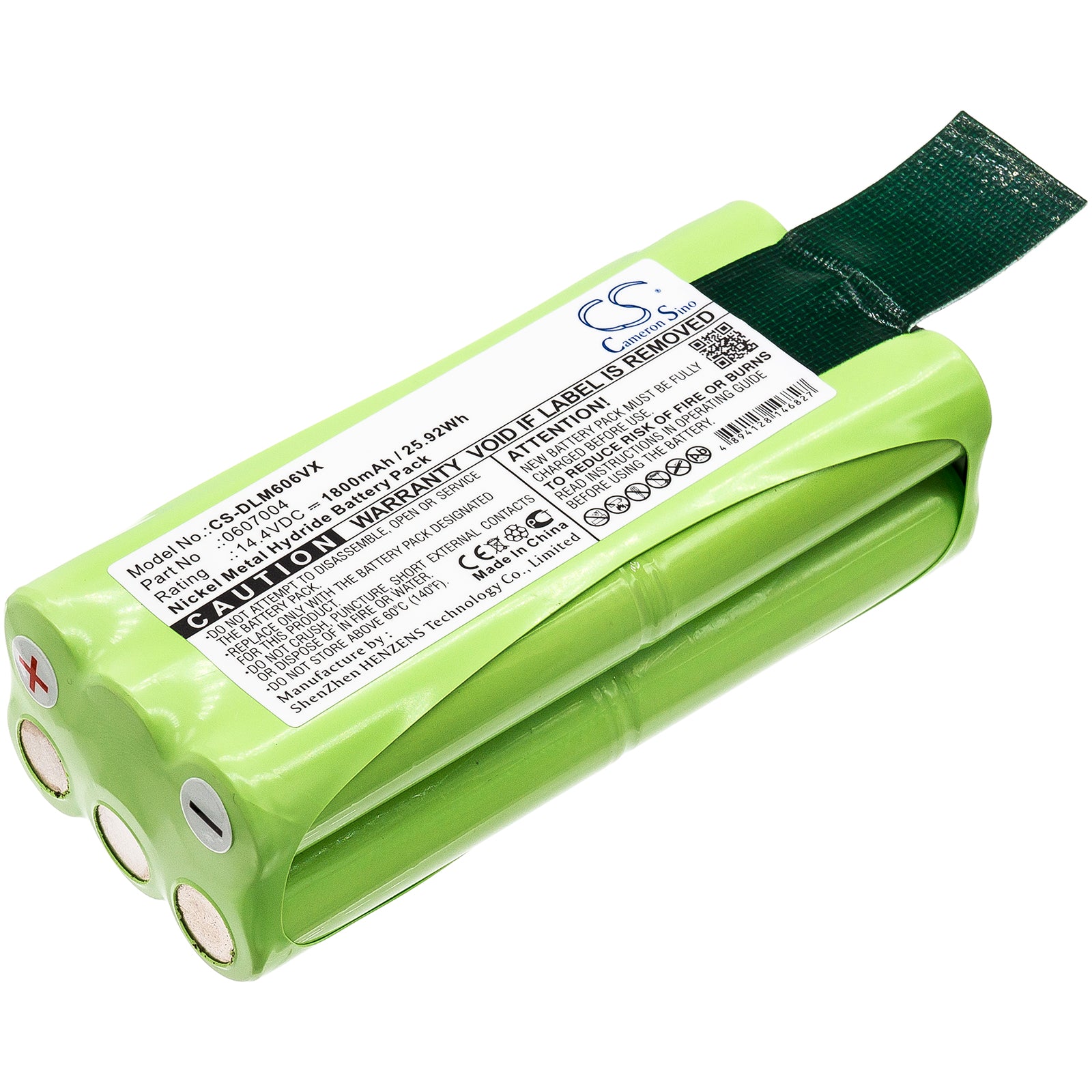 1800mAh Replacement Battery for Dirt Devil Libero M606, M607, M612 Vacuum - 14.4V Ni-MH Power Upgrade
