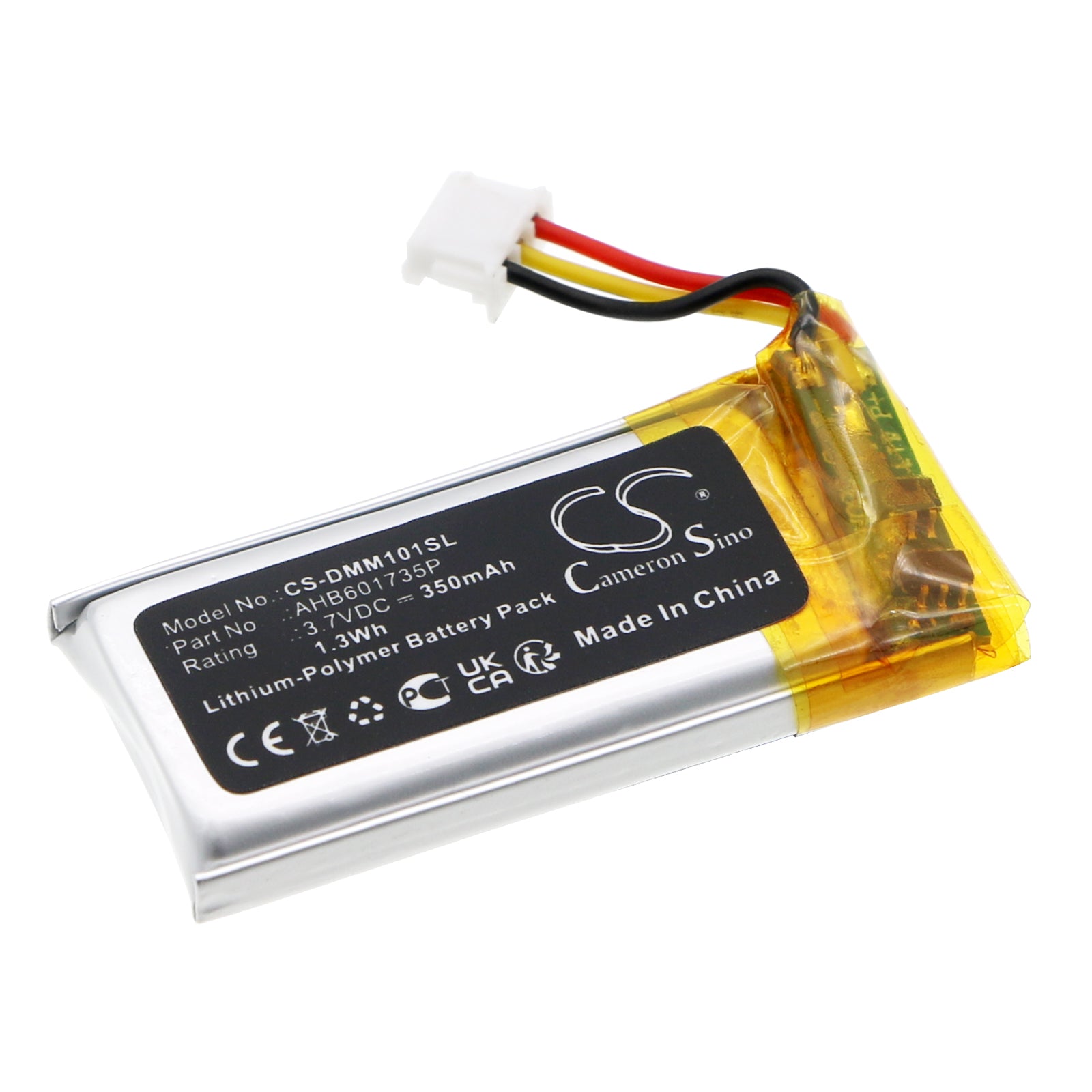 Replacement 350mAh Li-Polymer Battery for Divoom DitooMic & Fairy-OK Speakers - 3.7V 1.3Wh, AHB601735P
