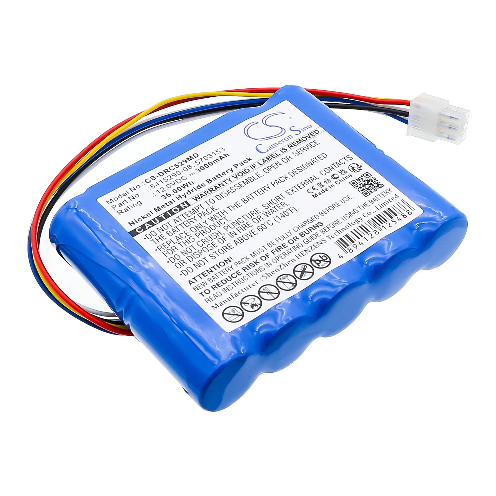 12V 3000mAh Ni-MH Replacement Battery for Drager Carina NIV Ventilator - Medical Grade, Model 5703153
