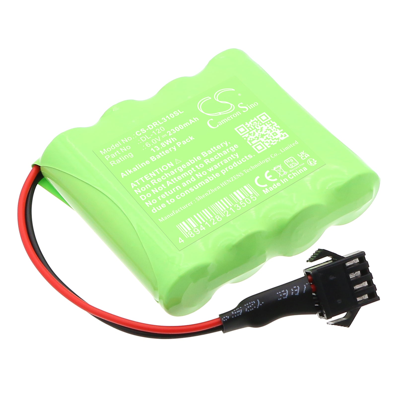 6V 2300mAh Alkaline Replacement Battery - Intellikey 100219, Secure Lox S717 Door Lock - 57x51x15mm
