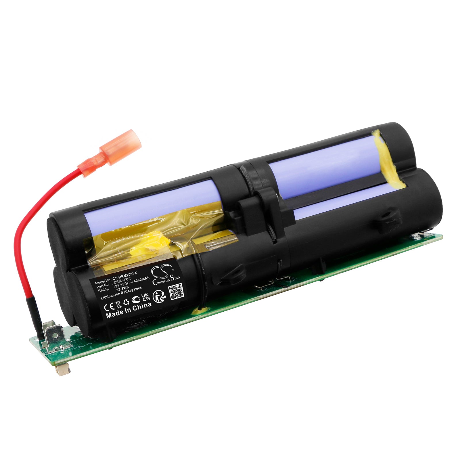 4000mAh 22.2V Li-ion Replacement Battery for Deerma DEM-P20, P30, VX95 Cordless Vacuum Cleaners - Extended Run Time
