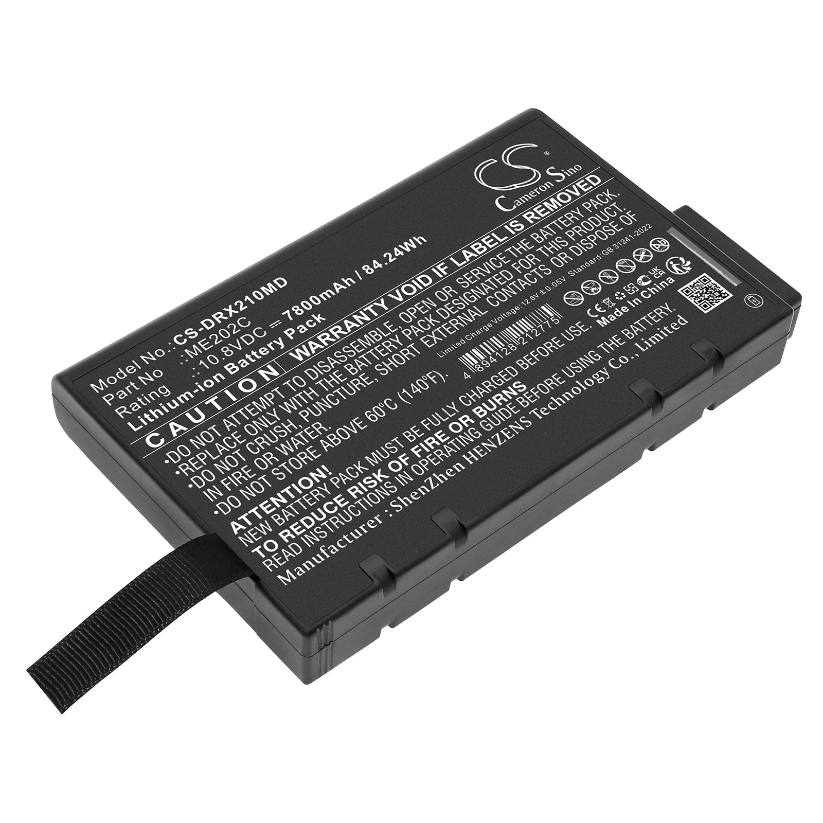 Dräger Oxylog 2000+ Ventilator Battery Replacement - 10.8V 7800mAh Li-ion Medical Grade - Part# ME202C
