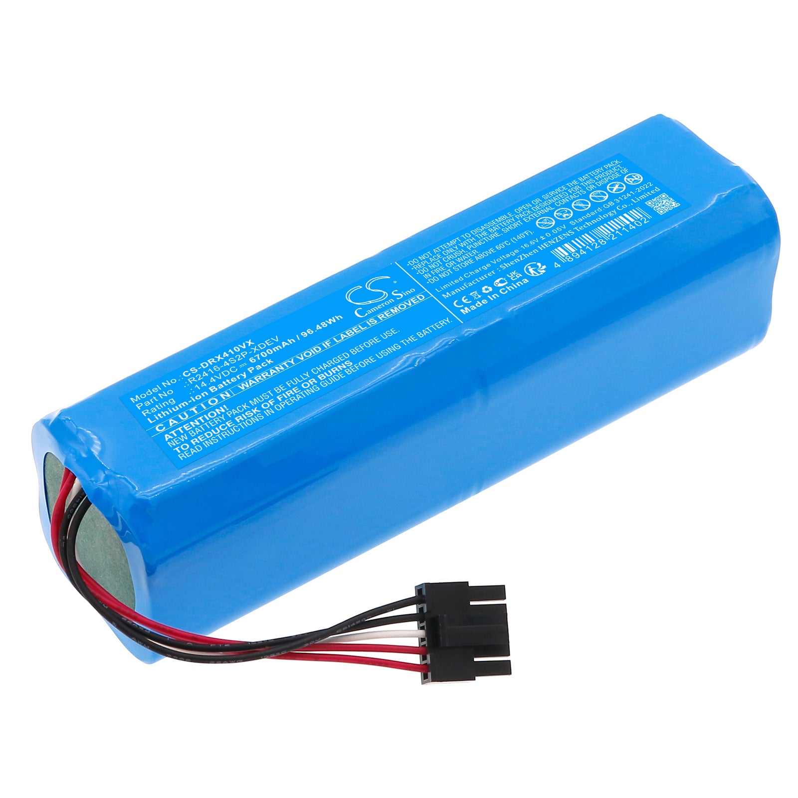 6700mAh Replacement Battery for Dreame X40 Master Robot Vacuum, RLX73CE, R2416-4S2P-XDEV, 14.4V Lithium-Ion
