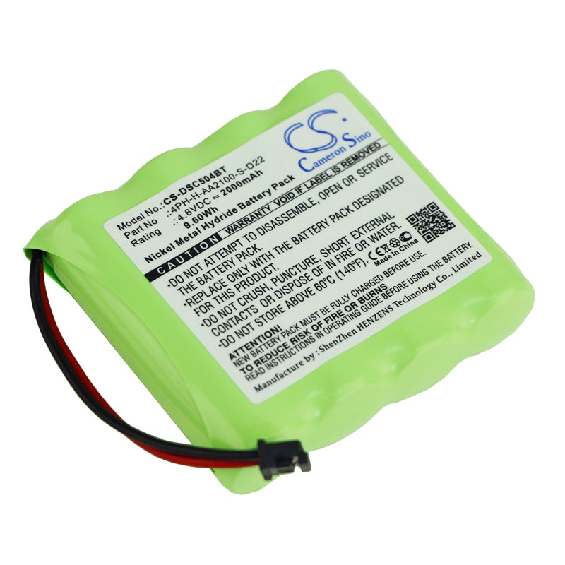 2000mAh Battery for ADT & DSC Wireless Alarm Keypads: WTK5504, WS4920HE, 4.8V Ni-MH Replacement 
