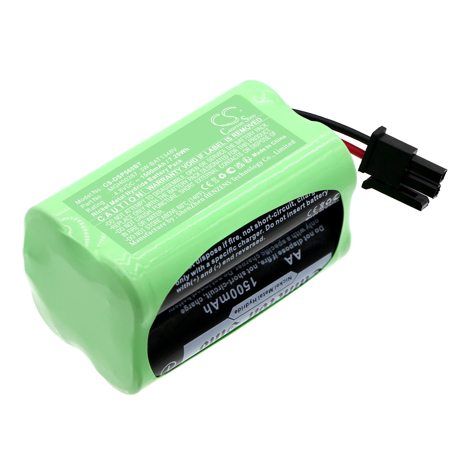 1500mAh 4.8V Ni-MH Replacement Battery for DSC PG9920 Repeater, DSC-56, WP8010, WP8030 Wireless Alarm System
