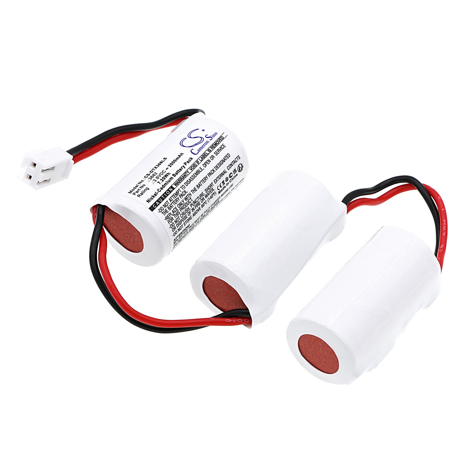 2000mAh Battery for DOTLUX EXITtop 3679 & 3682 Emergency Lights - 3.6V, 7.2Wh Ni-CD Replacement Battery Pack

