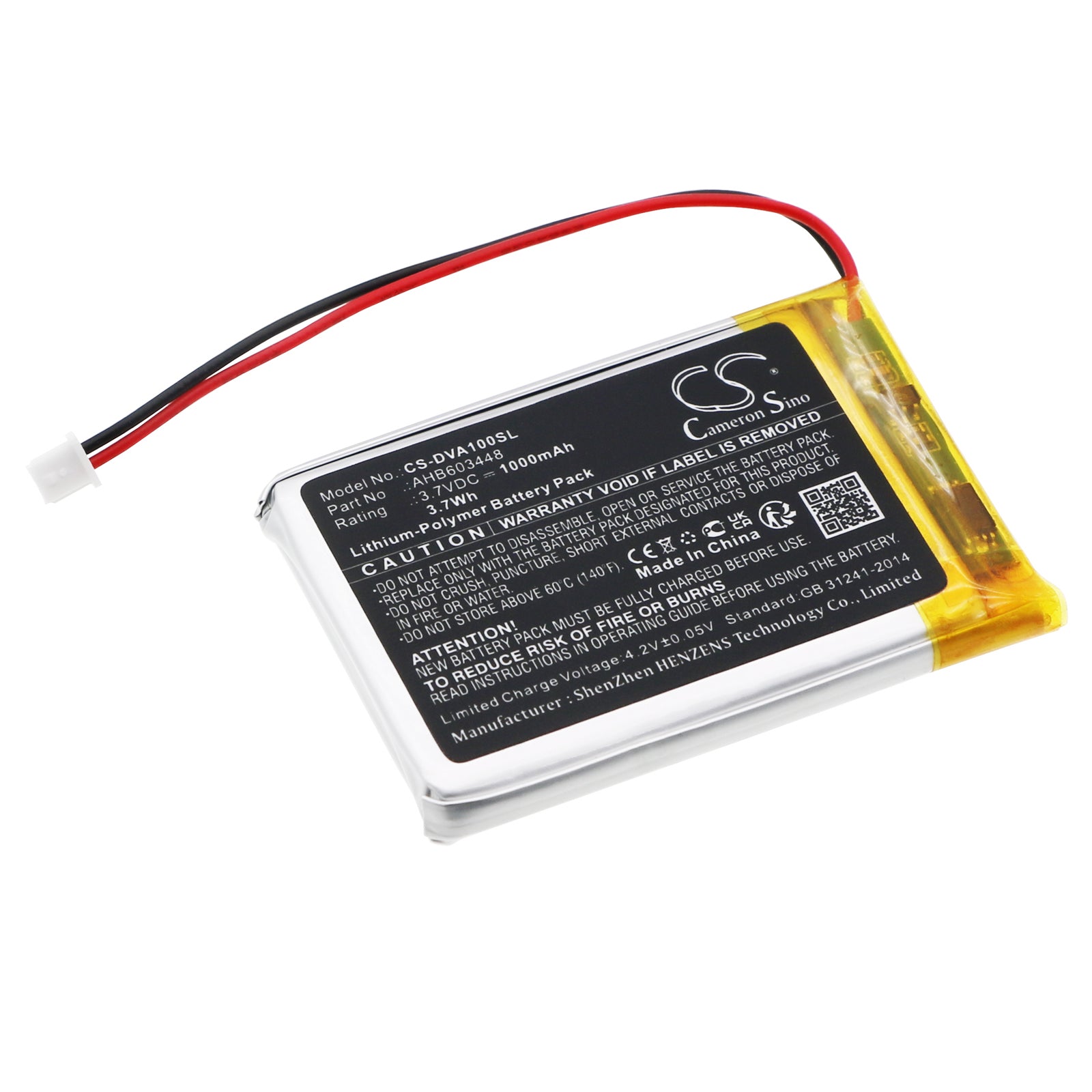 Divoom Aurabulb AHB603448 Replacement Battery - 1000mAh 3.7V Li-Polymer Exact Fit Speaker Battery 
