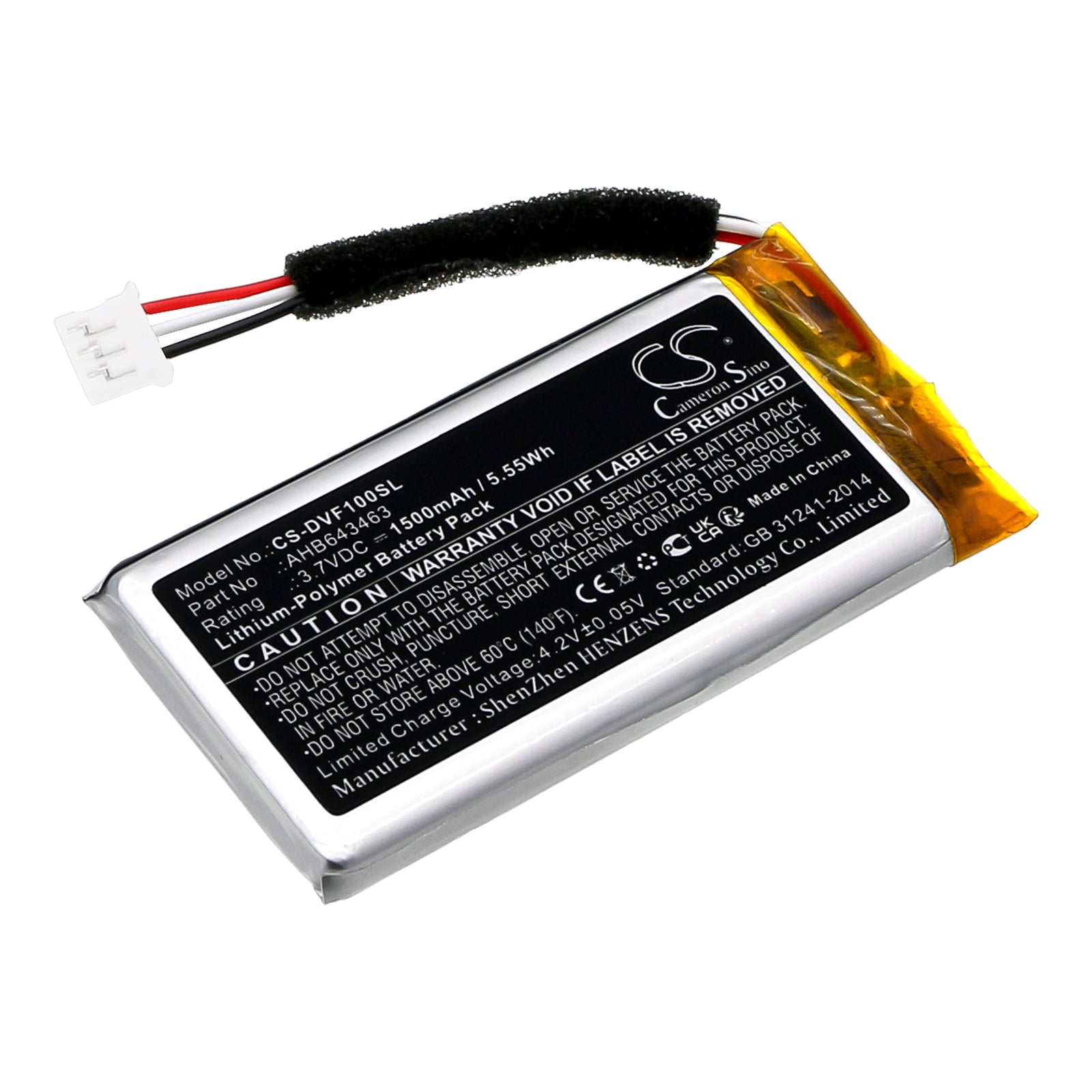 Divoom Fairy-OK Speaker Replacement Battery - 1500mAh Li-Polymer - 3.7V 5.55Wh (65.60x33.30x7.20mm)
