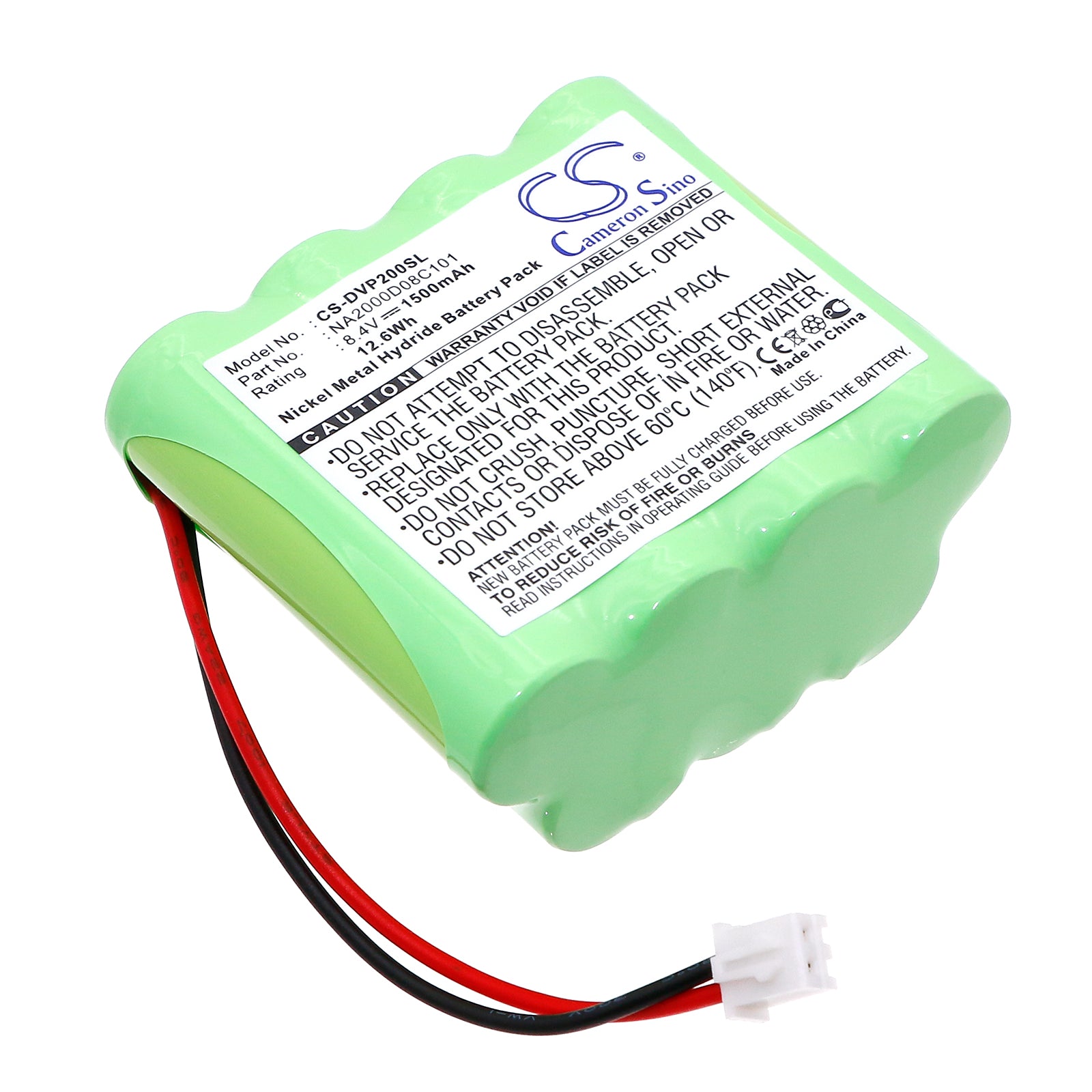 1500mAh Battery for Dual DAB 20DAB Radio - 8.4V Ni-MH Pack, Replacement Power, Size 50.4x56x27.2mm
