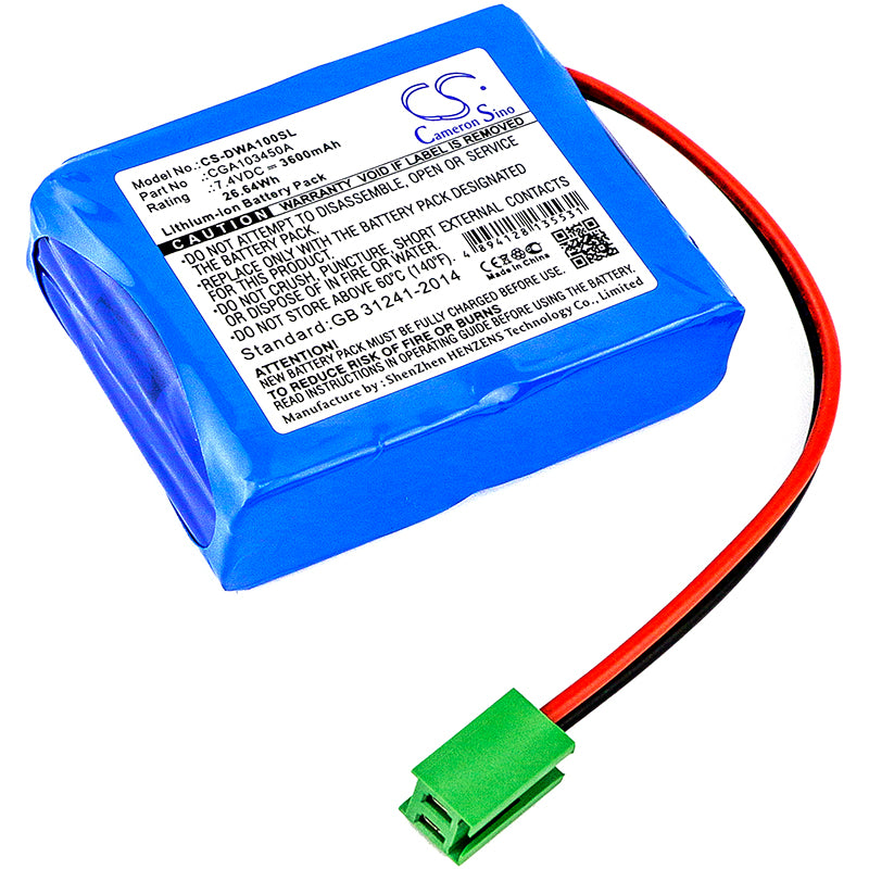 CEMB DWA 1000 Wheel Alignment System Battery: 7.4V 3600mAh Li-ion, Replacement CGA103450A, E-1080
